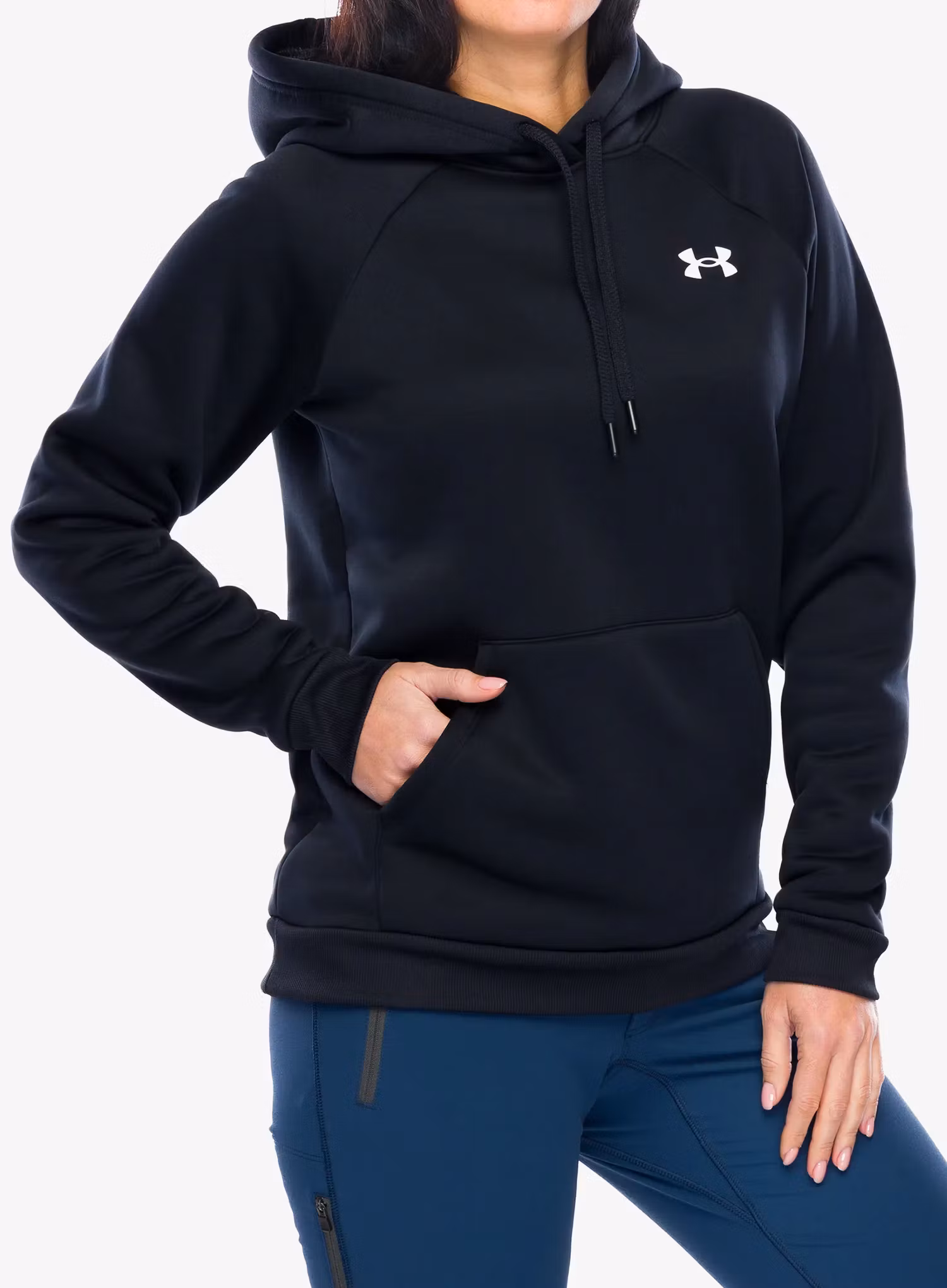 Кофта з каптуром жіноча Under Armour Armour Fleece Hoodie - black/white