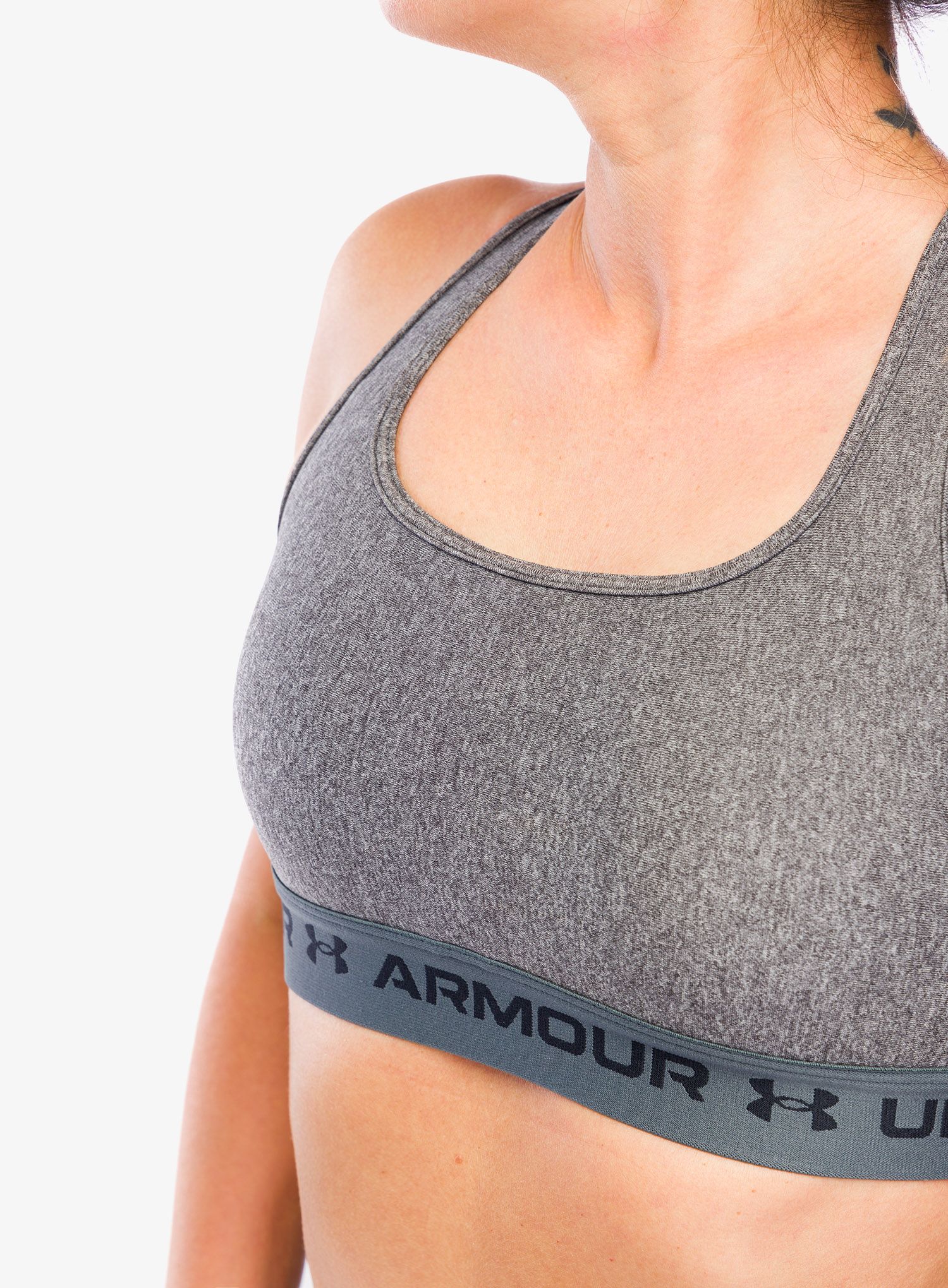 Бюстгальтер спортивний Under Armour Crossback Mid Heather Bra - charcoal lt/pitch gray