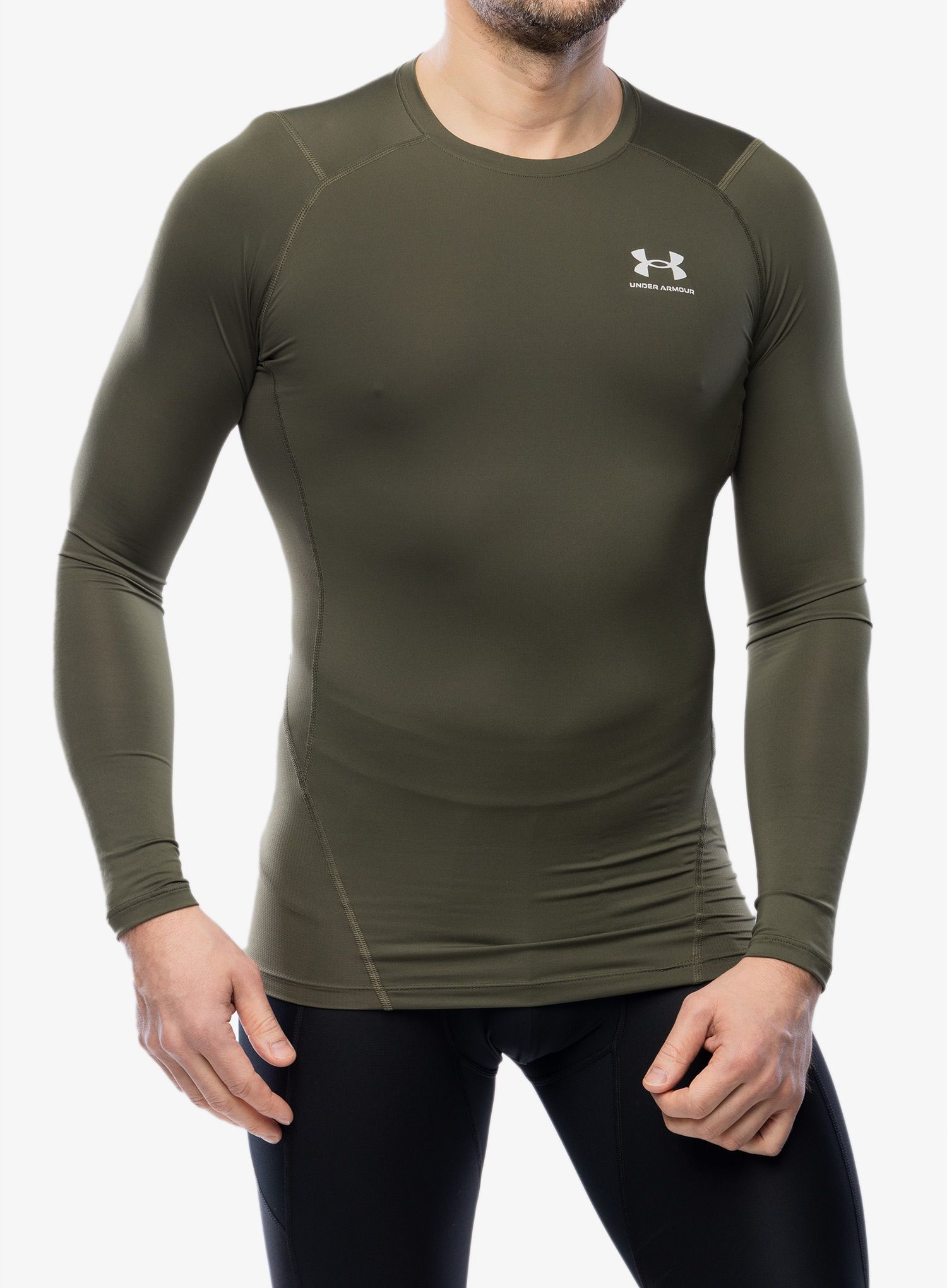Кофта Under Armour HG Armour Comp LS - marine od green/white