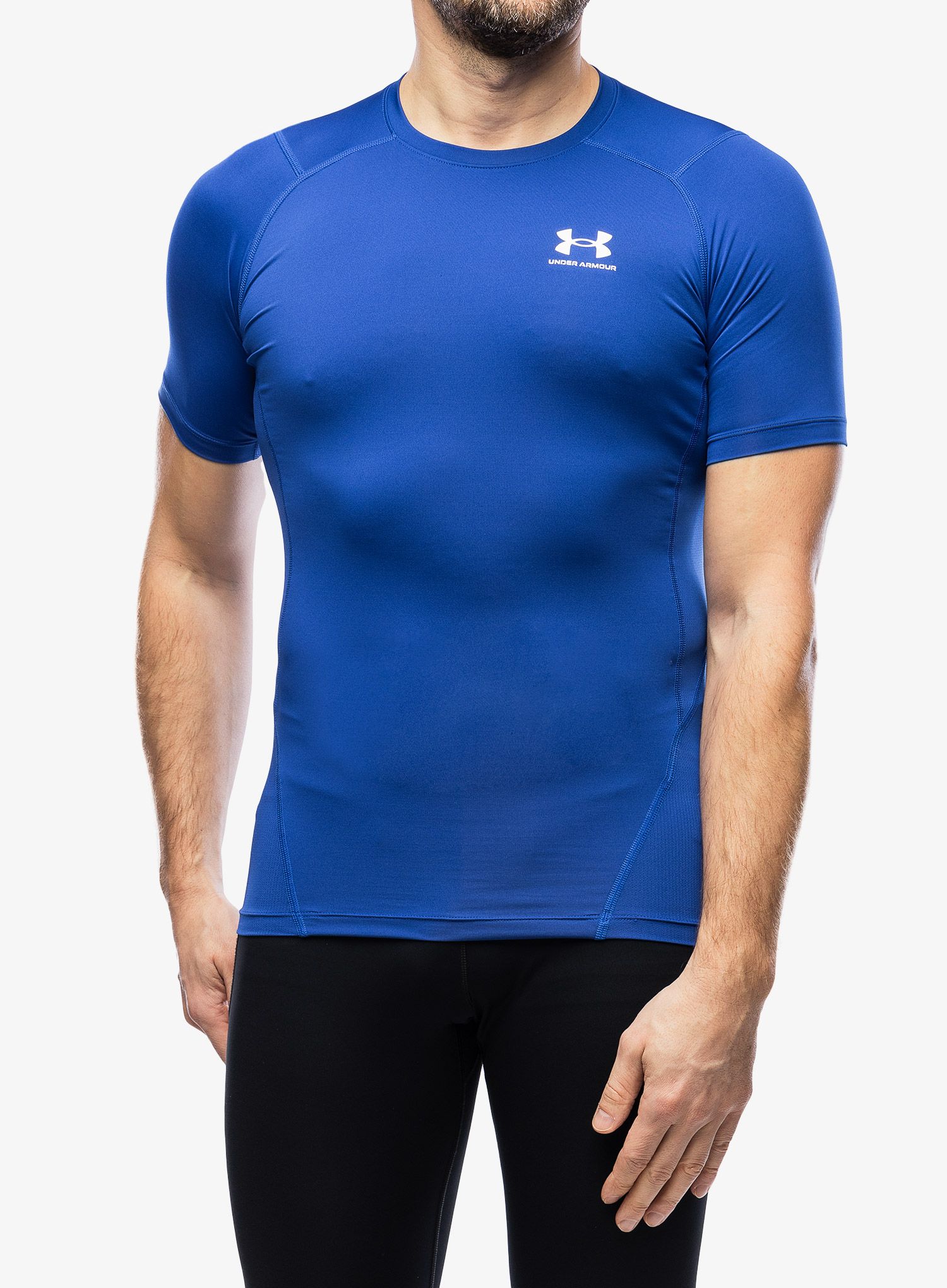 Футболка для тренувань Under Armour HG Armour Comp S/S - royal/white