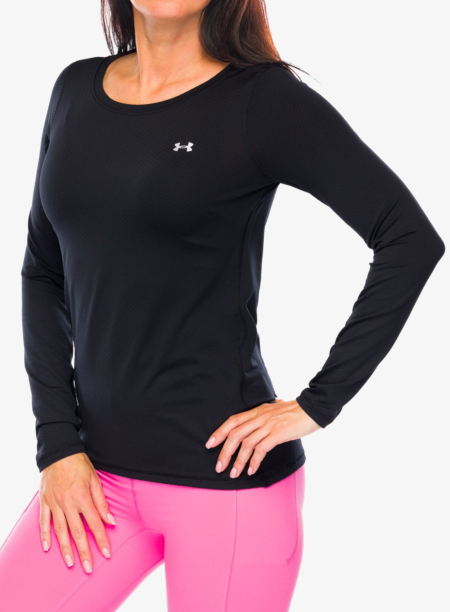 Кофта жіноча Under Armour HeatGear Armour Long Sleeve - black/metalic silver
