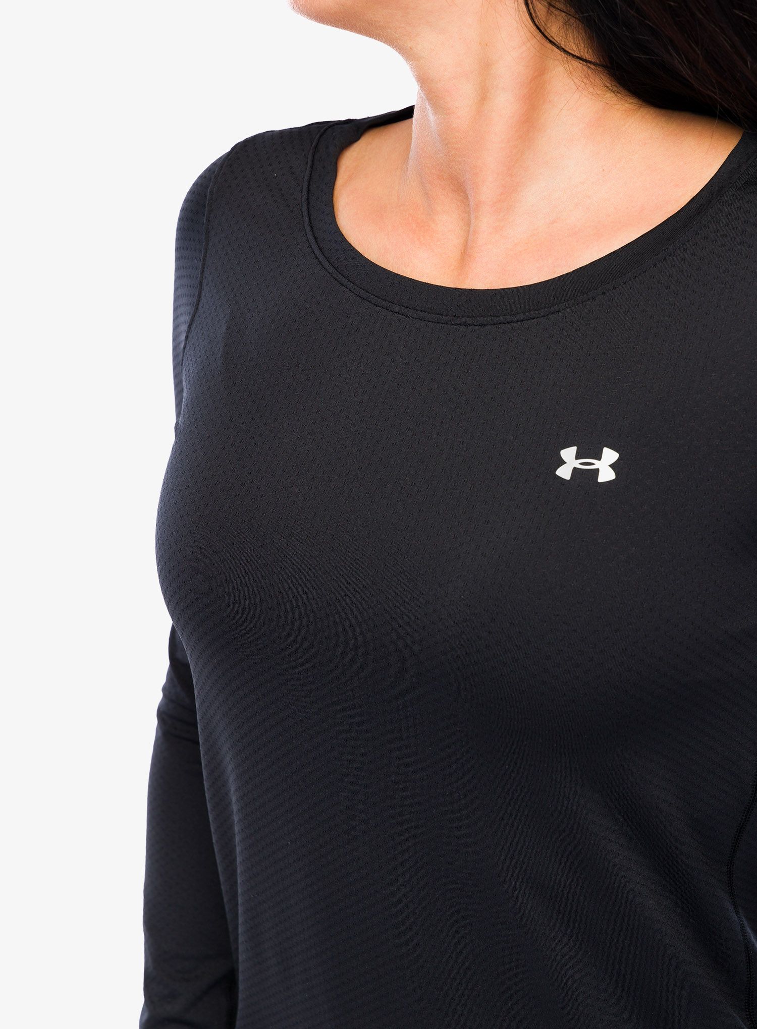 Кофта жіноча Under Armour HeatGear Armour Long Sleeve - black/metalic silver