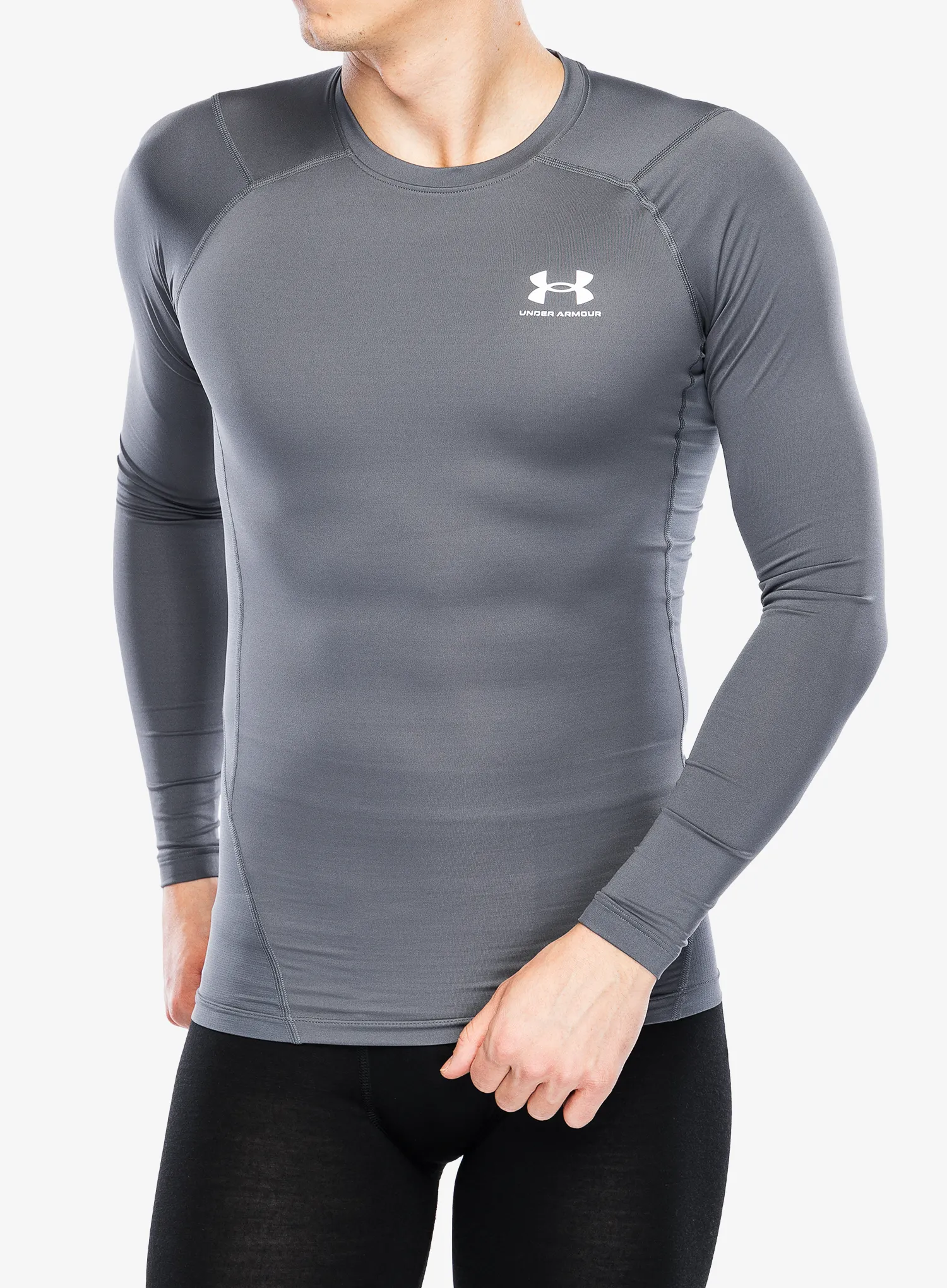 Кофта Under Armour HeatGear Long Sleeve - castlerock/white