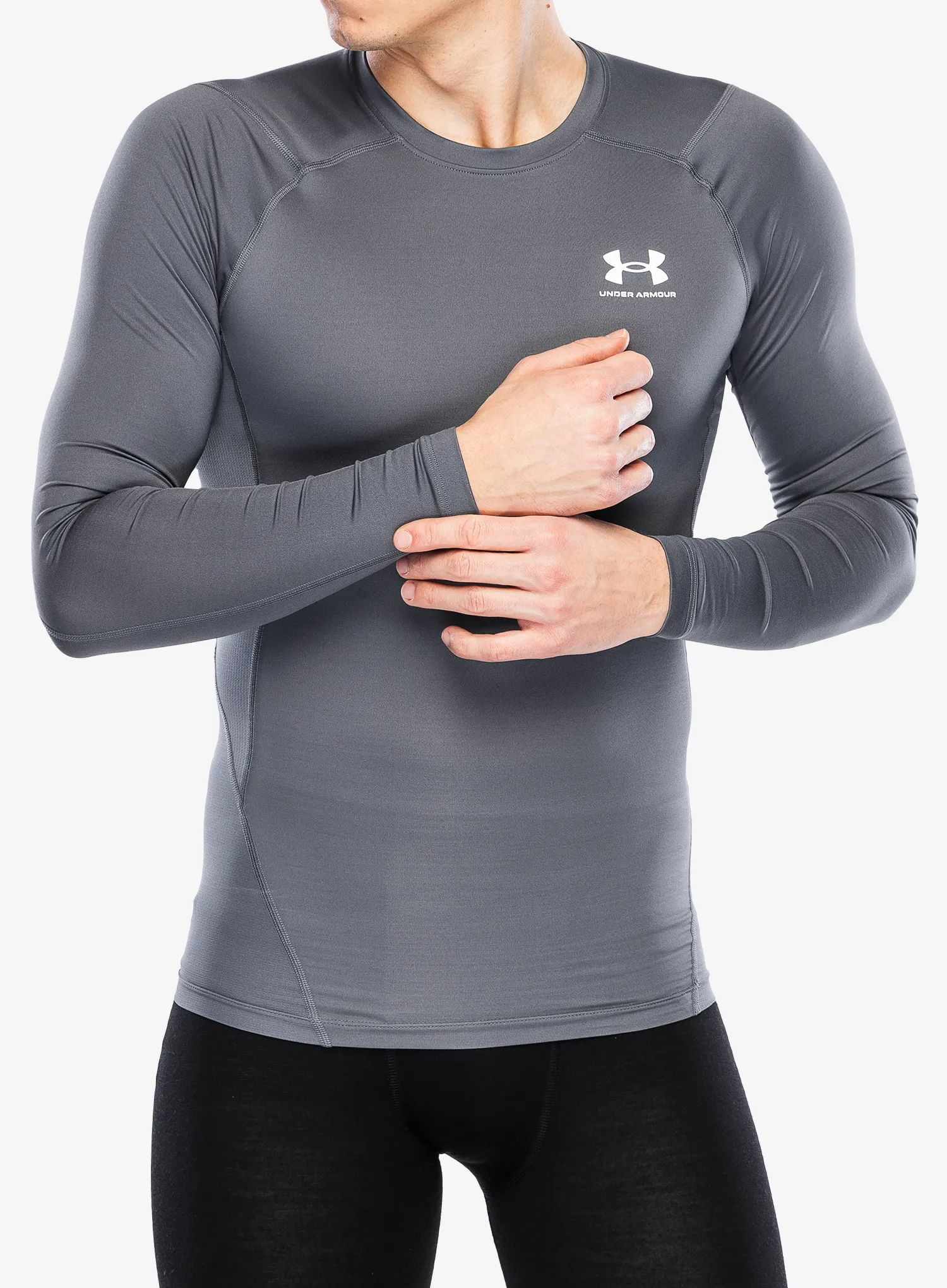 Кофта Under Armour HeatGear Long Sleeve - castlerock/white