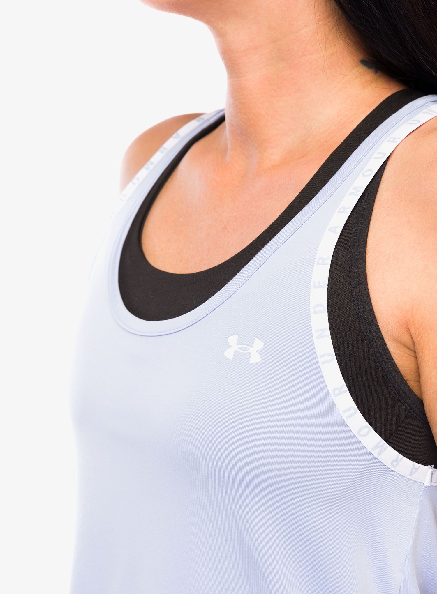 Топ жіночий Under Armour Knockout Tank - celeste/white