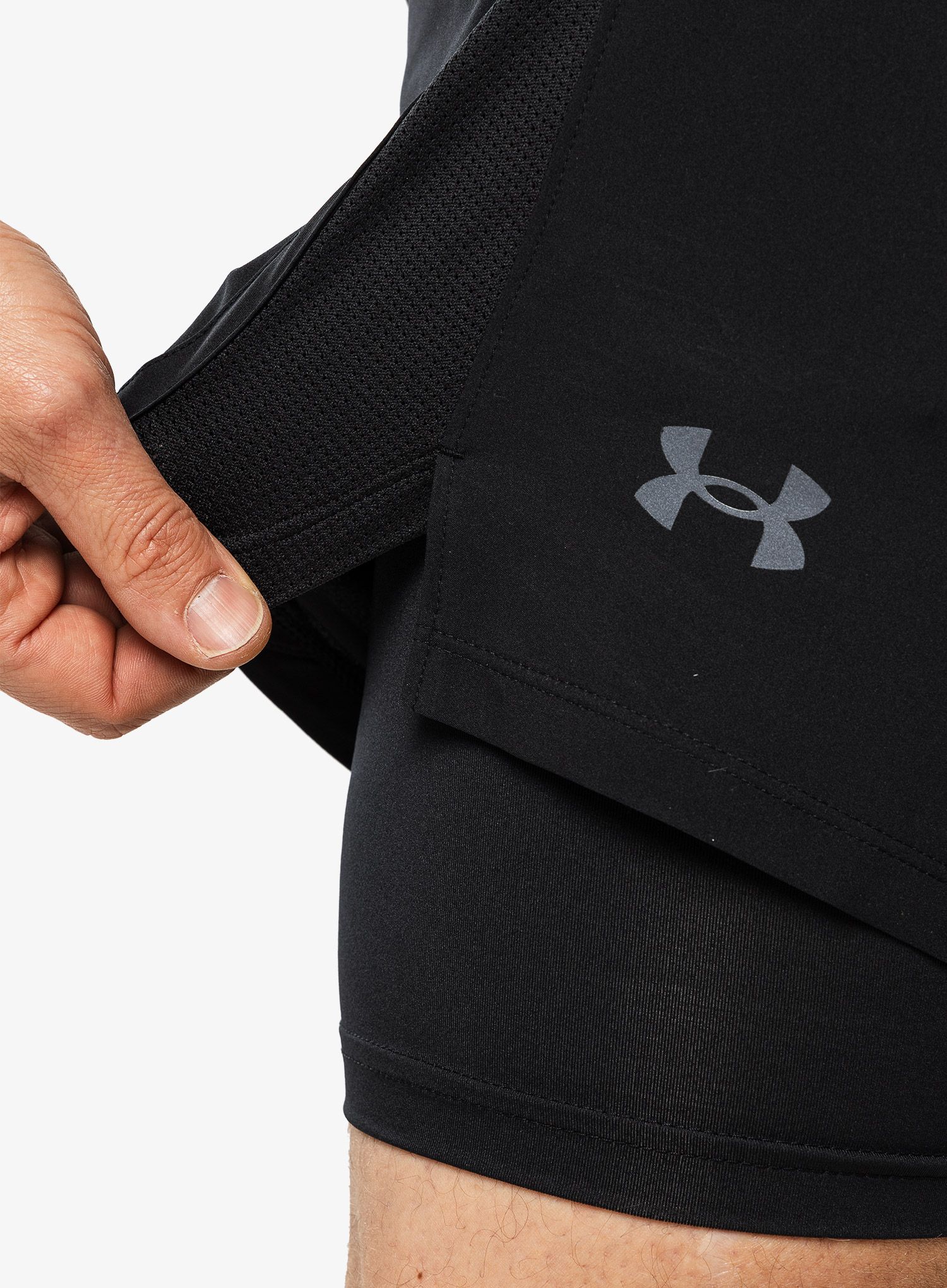 Шорти для бігу Under Armour Launch 2in1 7in Shorts - black/black/refective