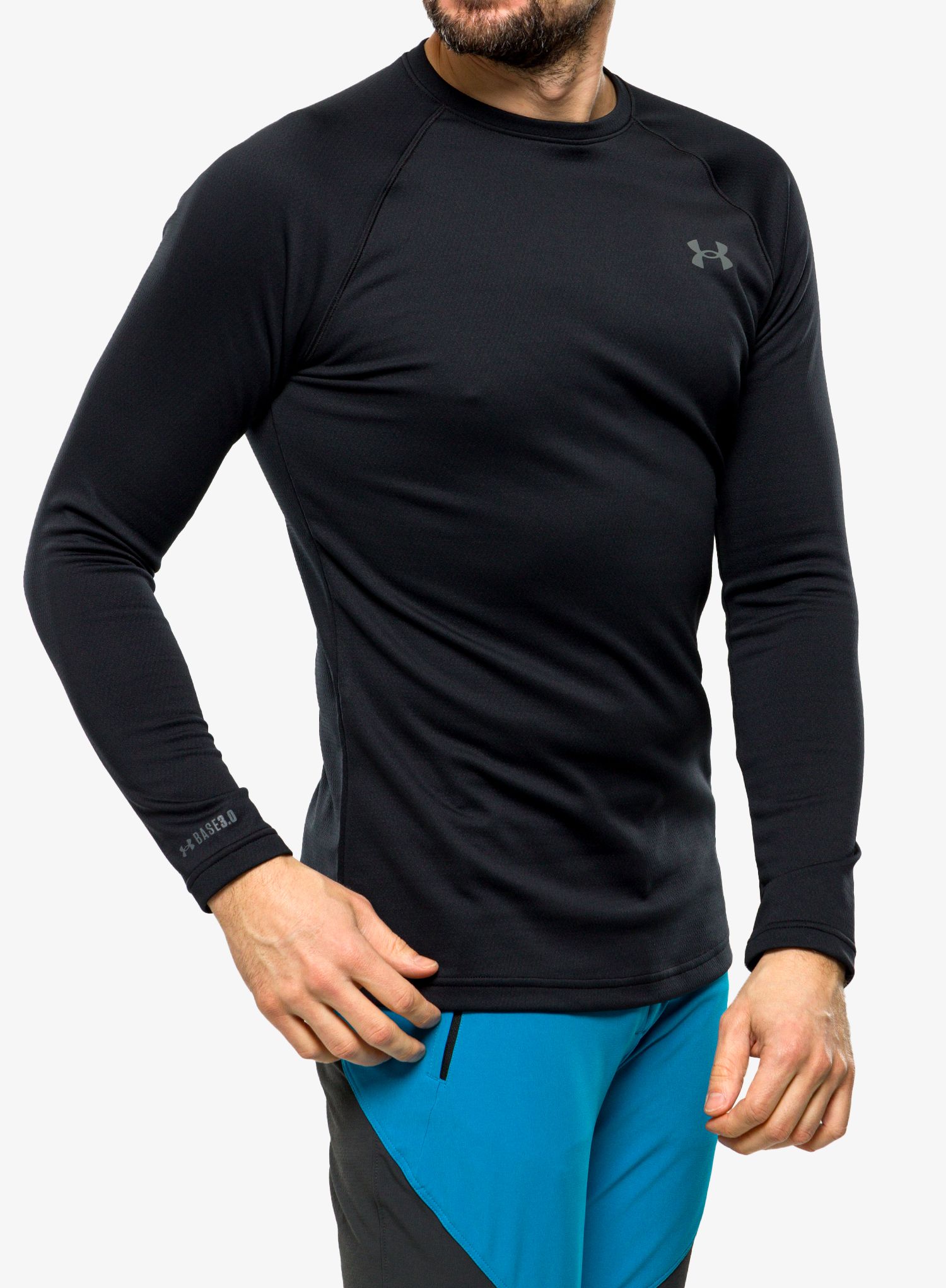Термокофта Under Armour Packaged Base 3.0 Crew - black/pitch gray