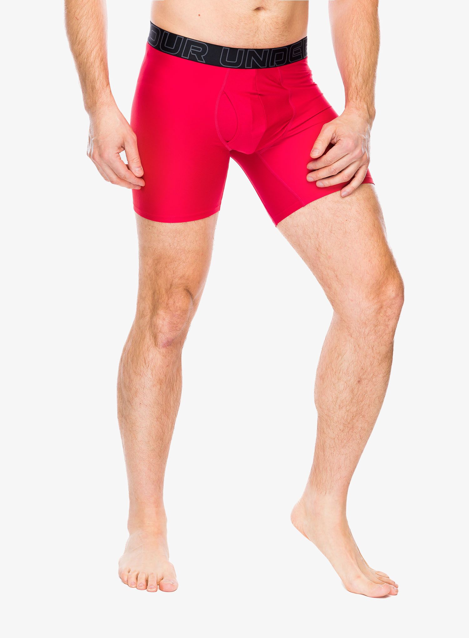 Боксери  Under Armour Performance Tech 6 in 3-Pack Boxerjock - red/castlerock full heather