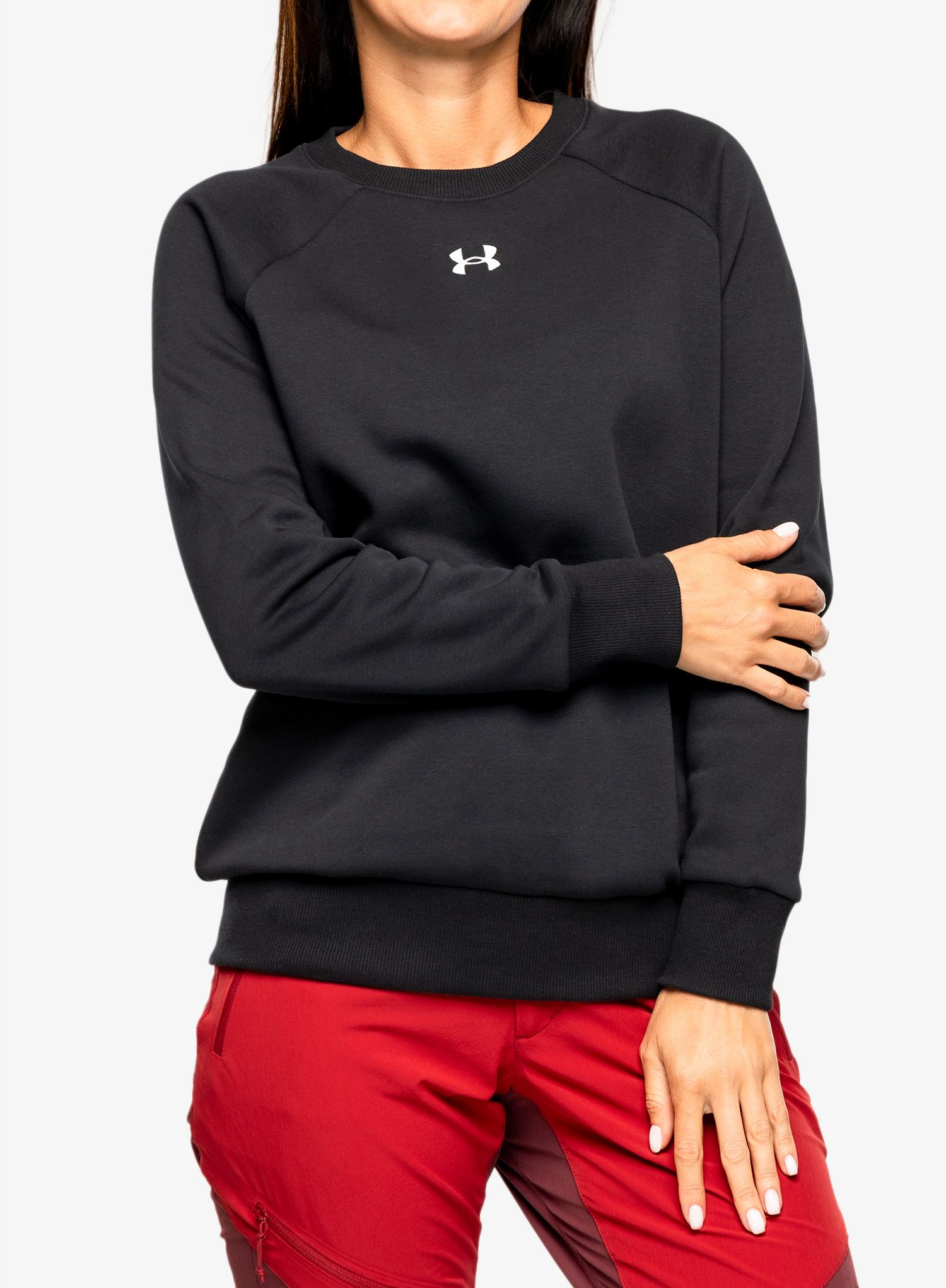 Кофта жіноча без каптура Under Armour Rival Fleece Crew - black/white