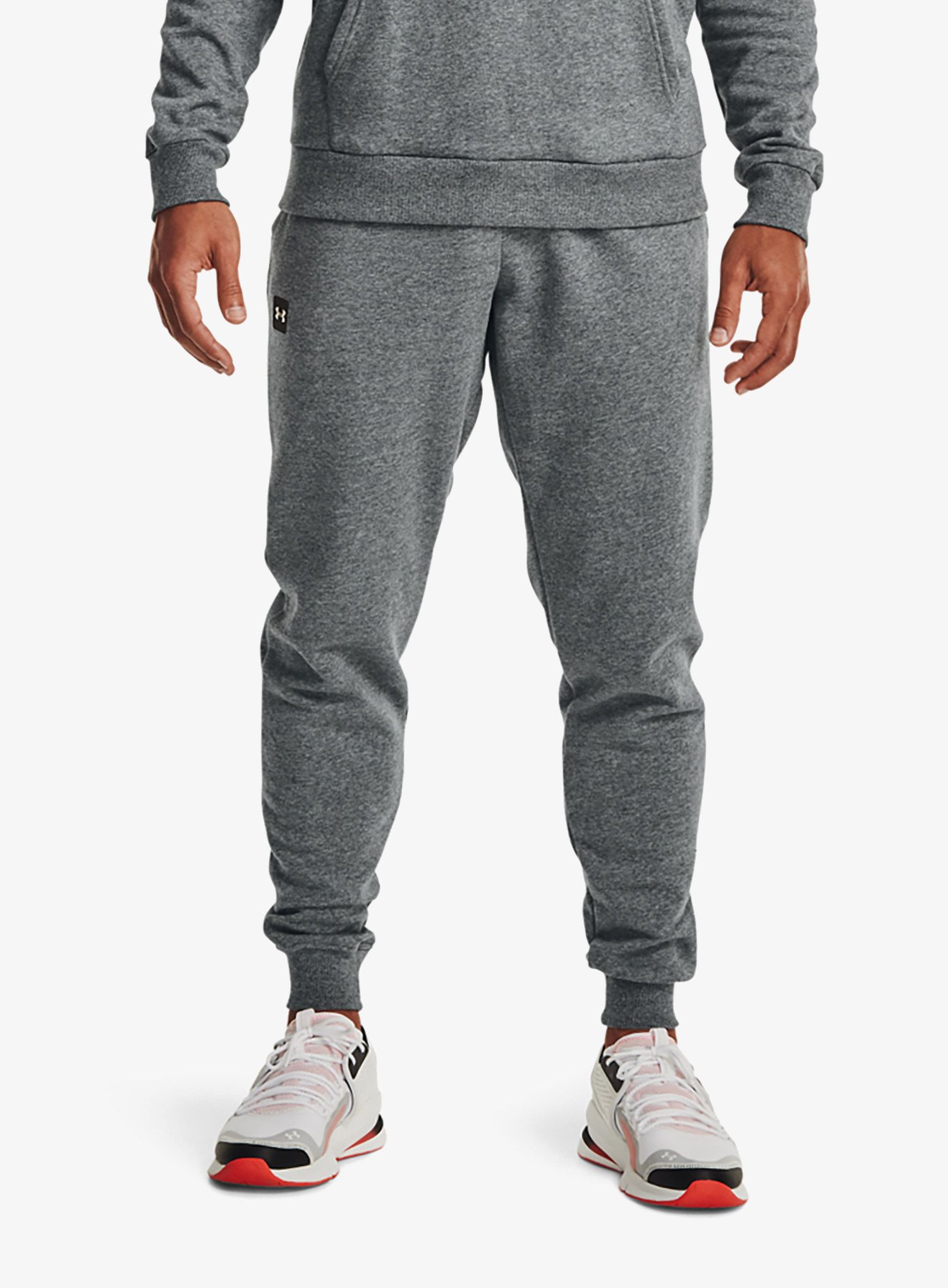 Штани Under Armour Rival Fleece Joggers - pitch gray heather/onyx white