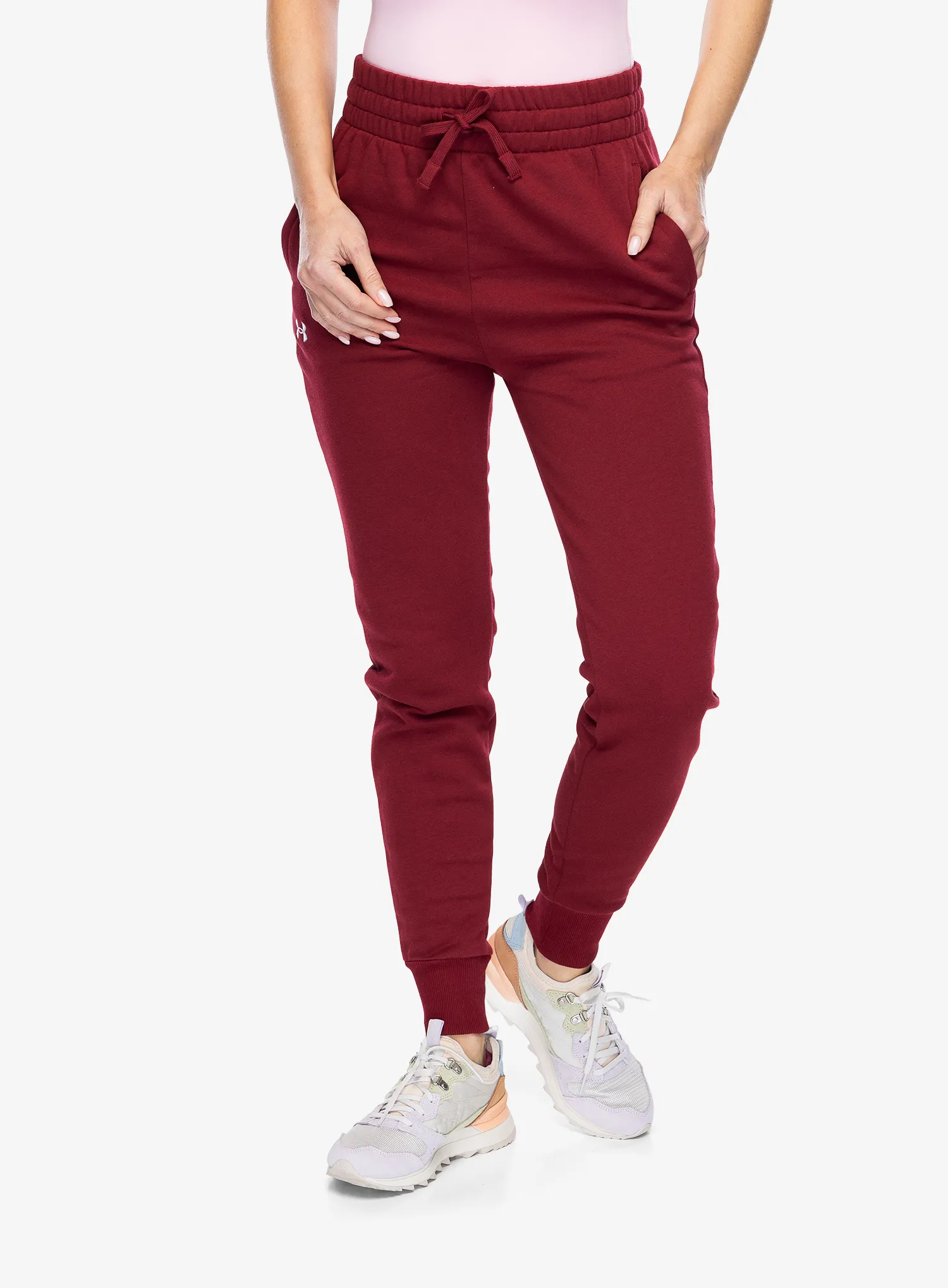 Штани жіночі Under Armour Rival Fleece Joggers - cardinal/white