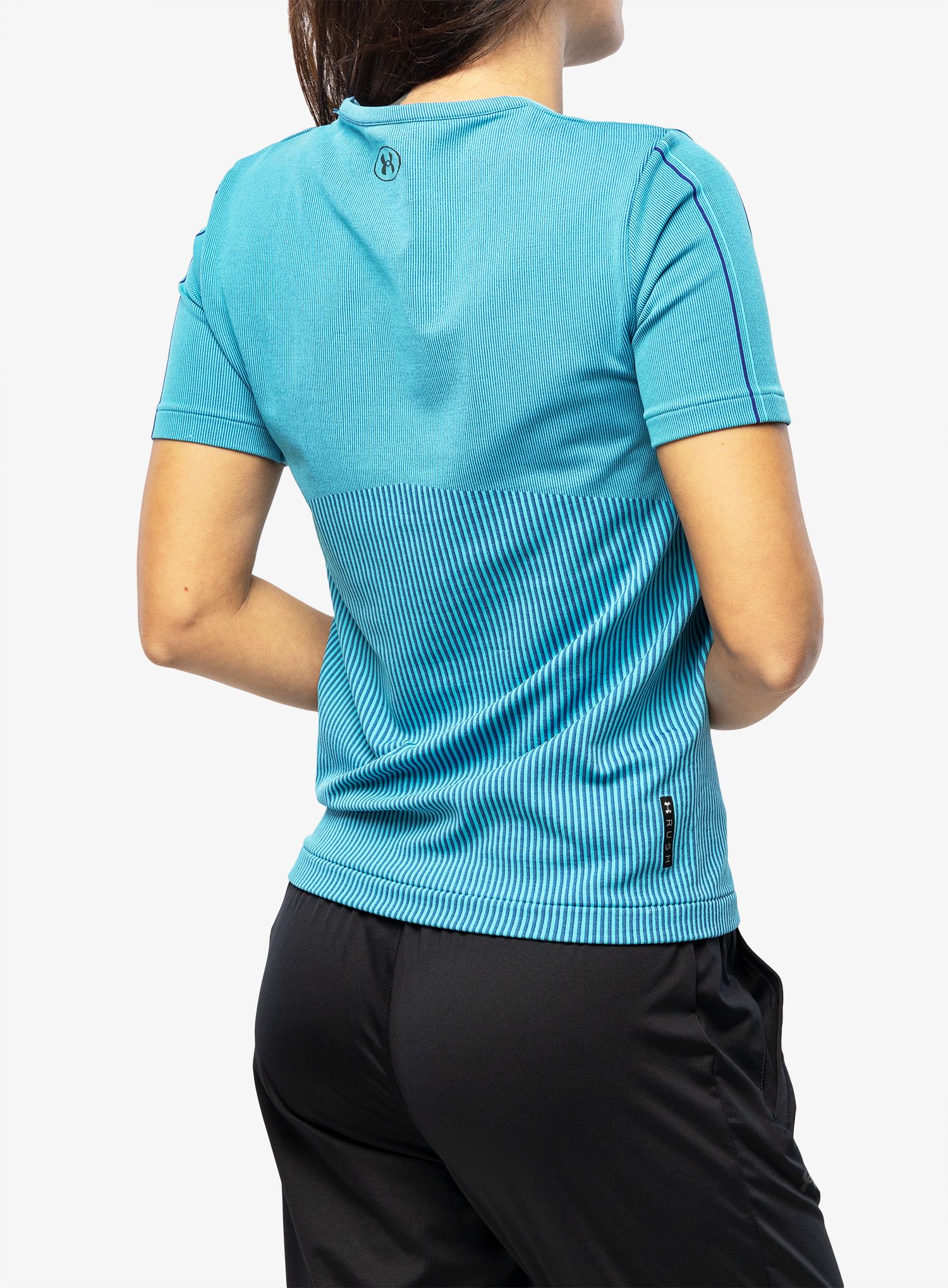 Футболка для тренувань жіноча Under Armour Rush Seamless SS - glacier blue/sonar blue/irid
