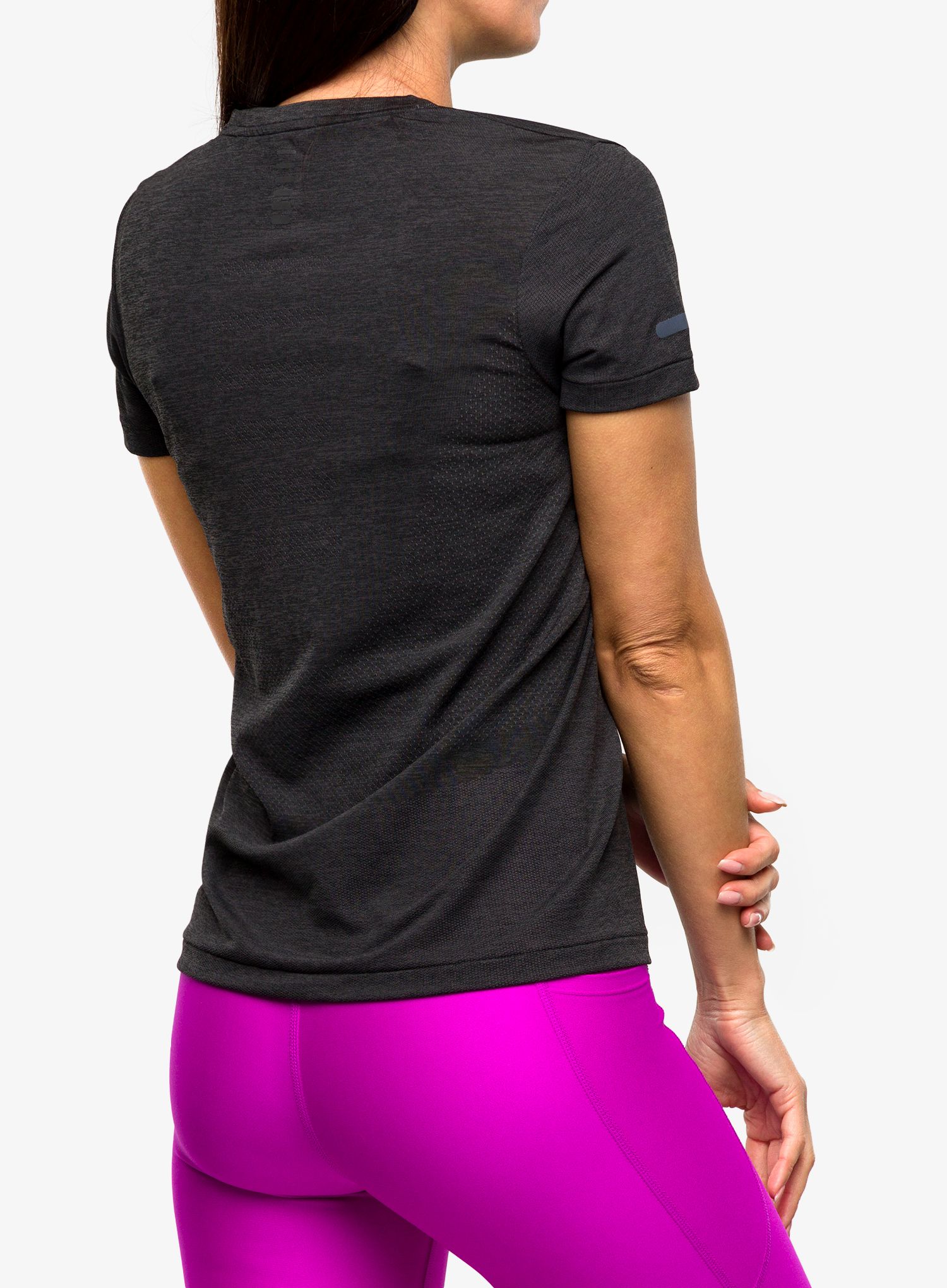 Футболка для бігу жіноча Under Armour Seamless Stride SS - black/black/reflective