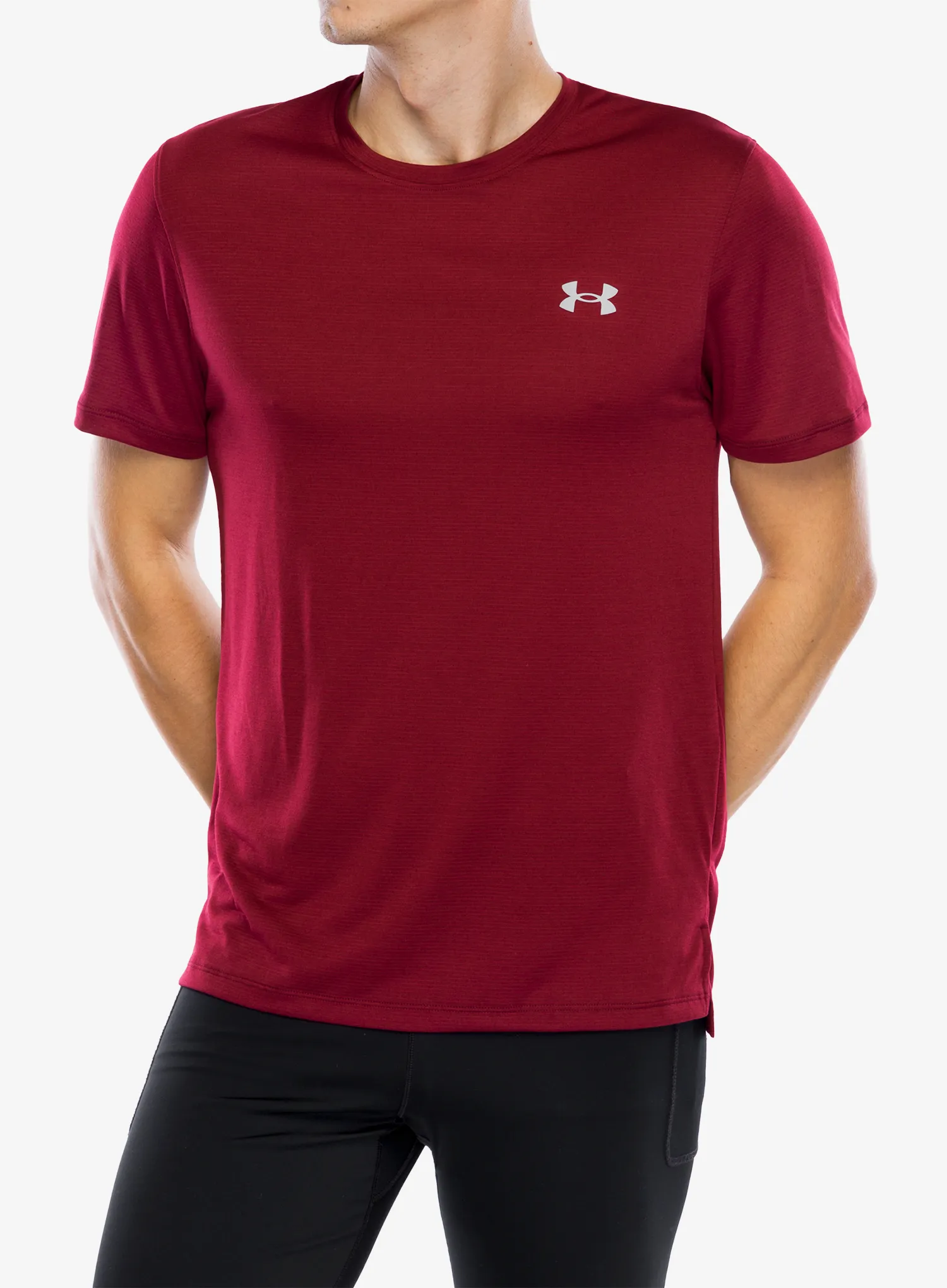 Футболка для бігу Under Armour UA Launch Short Sleeve - cardinal/reflective