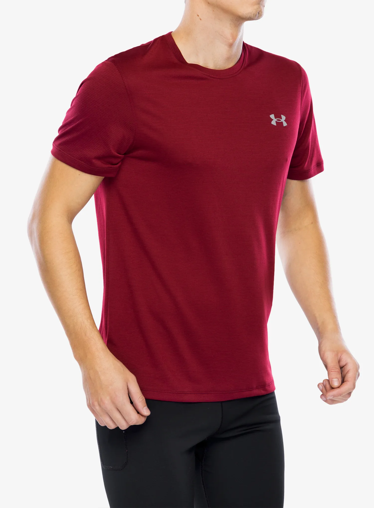 Футболка для бігу Under Armour UA Launch Short Sleeve - cardinal/reflective