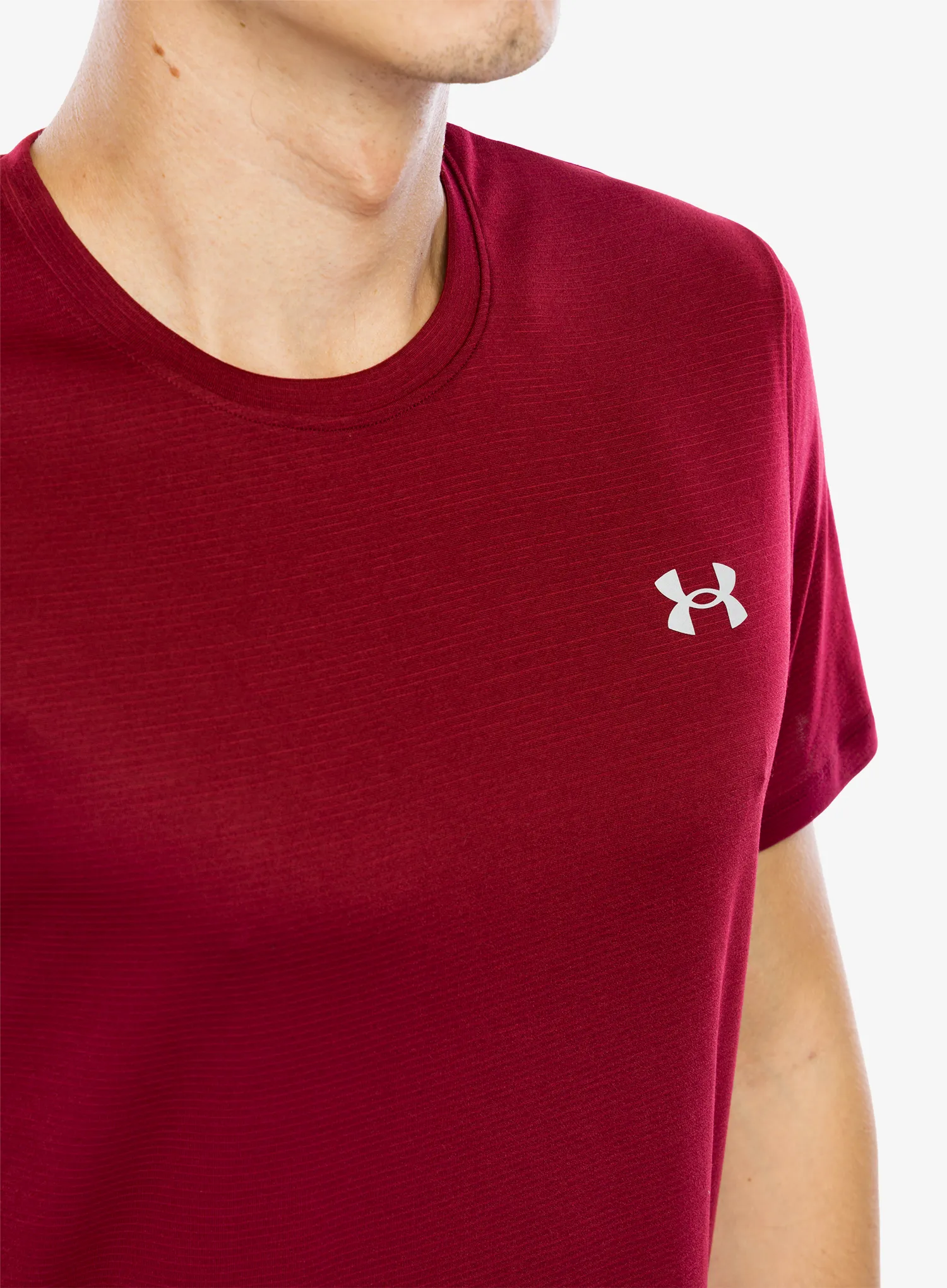 Футболка для бігу Under Armour UA Launch Short Sleeve - cardinal/reflective
