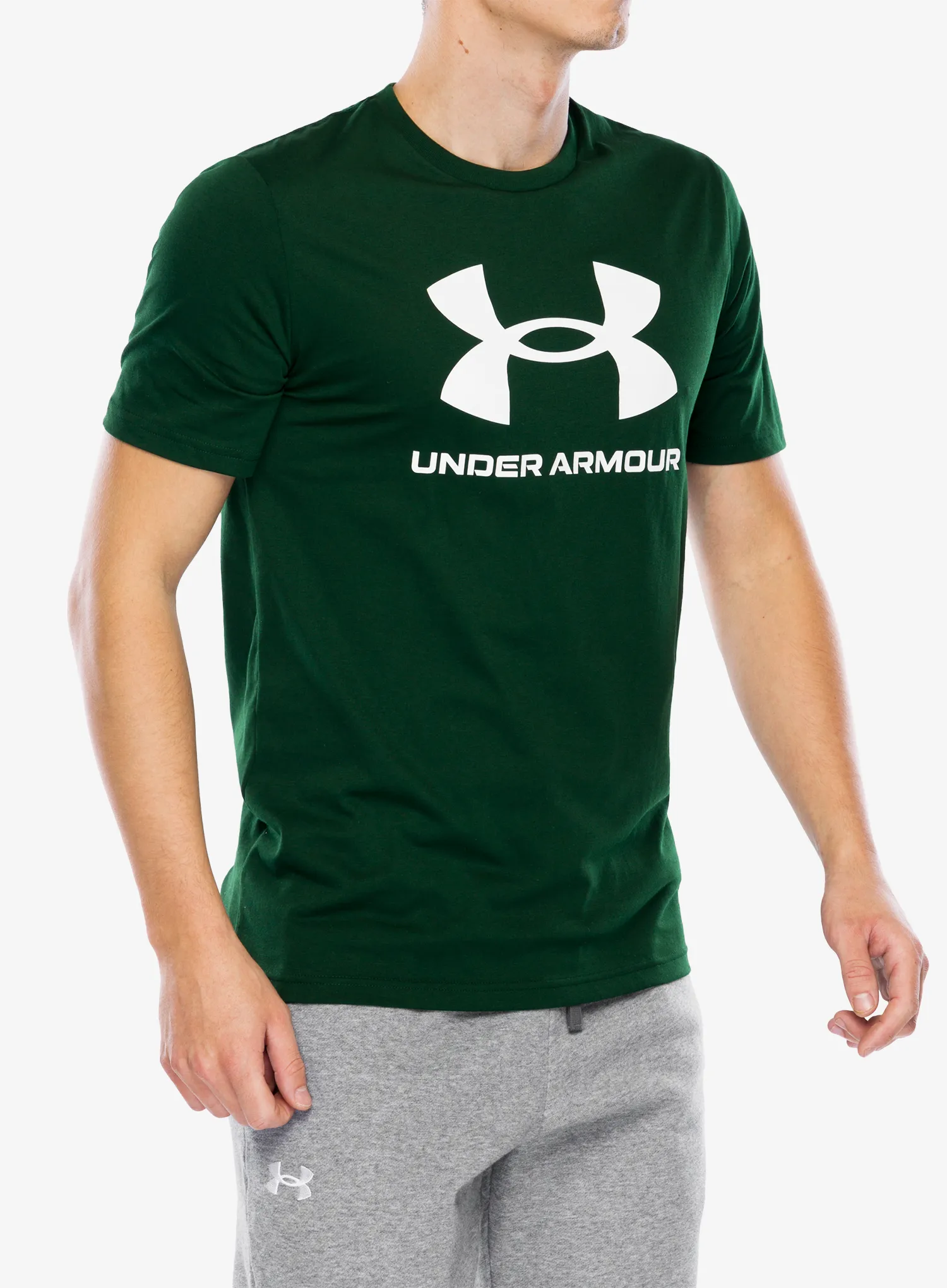 Футболка бавовняна Under Armour UA Logo Short Sleeve - forest green/white