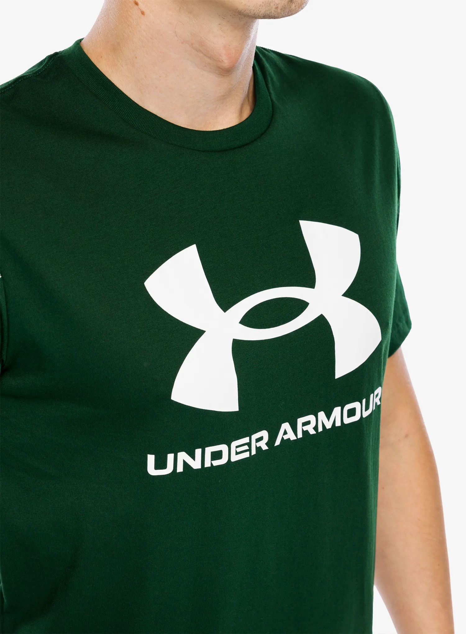 Футболка бавовняна Under Armour UA Logo Short Sleeve - forest green/white