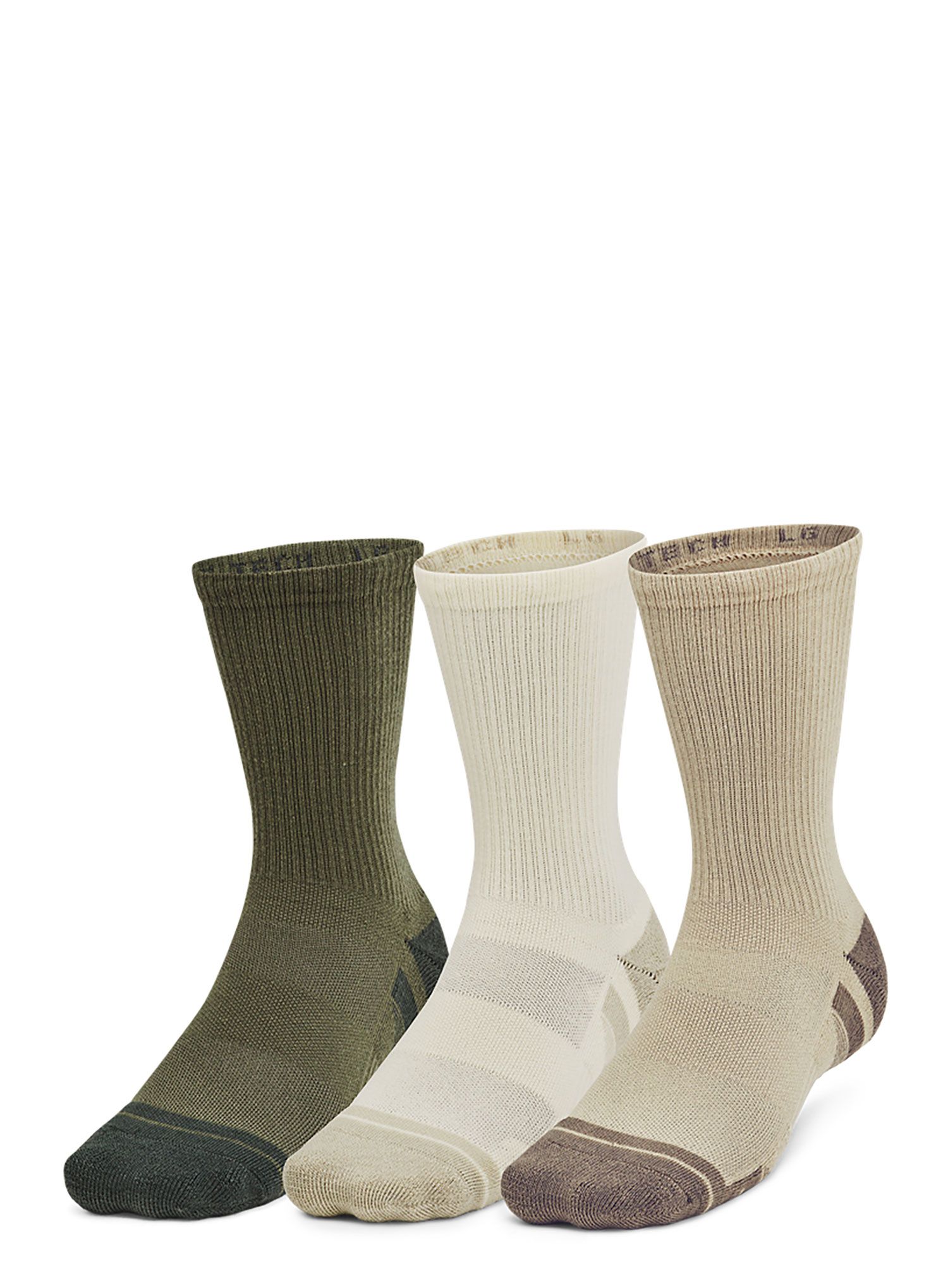 Шкарпетки Under Armour UA Performance Tech 3-Pack Crew - city khaki/ivory dune/taupe