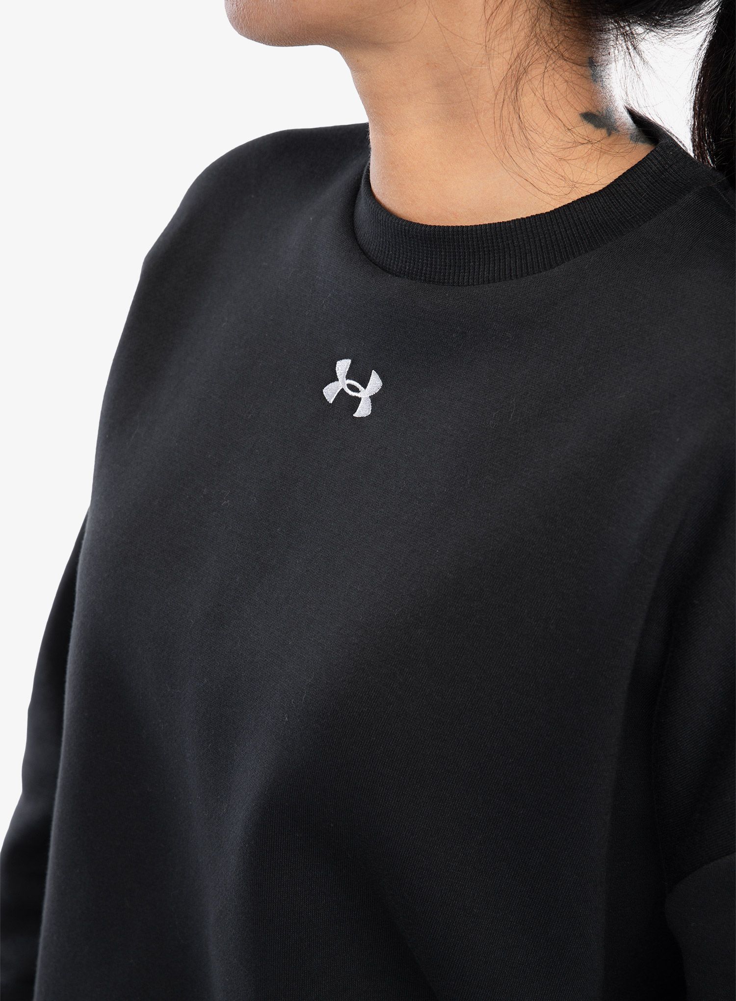 Кофта жіноча Under Armour UA Rival Fleece Oversized Crew - black/white