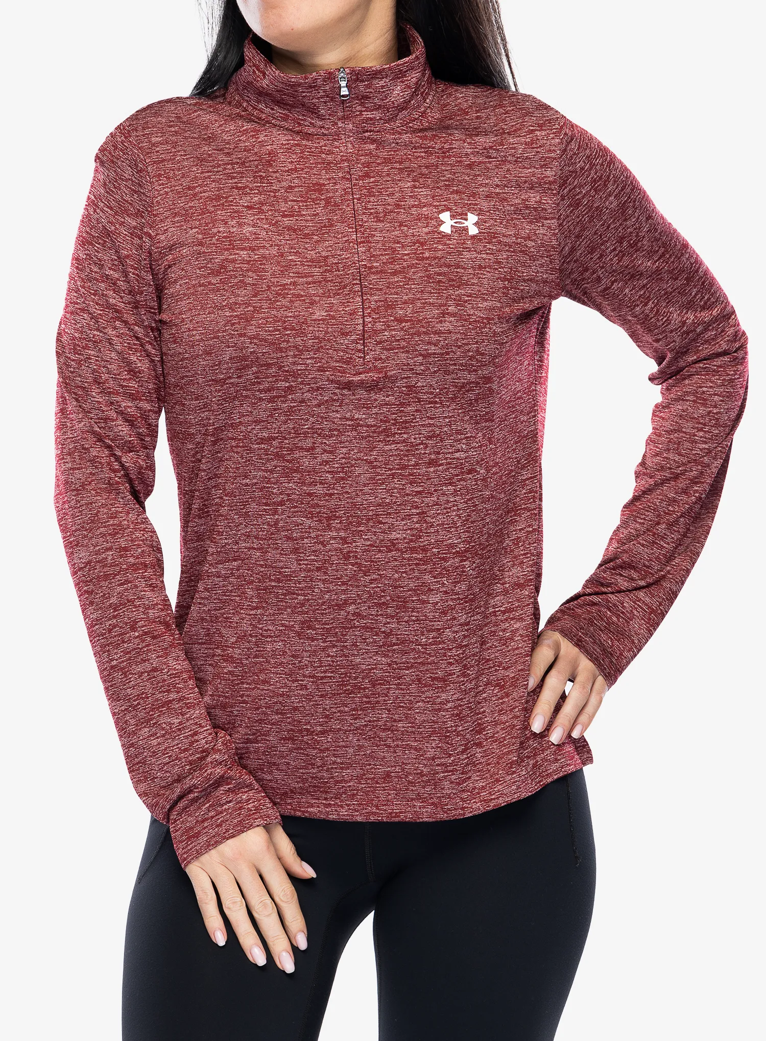 Кофта жіноча Under Armour UA Tech Twist 1/2 Zip - cardinal/white