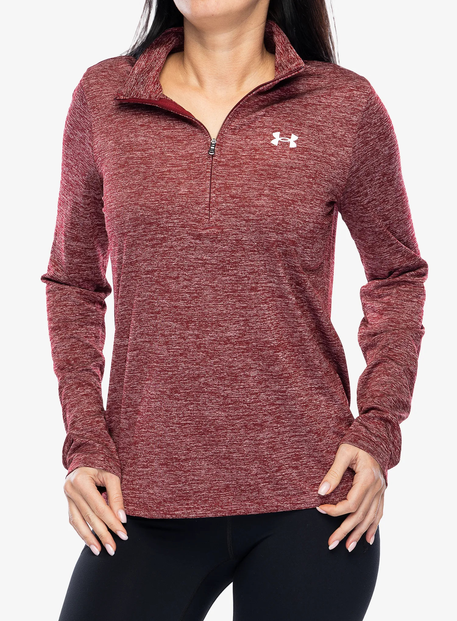 Кофта жіноча Under Armour UA Tech Twist 1/2 Zip - cardinal/white