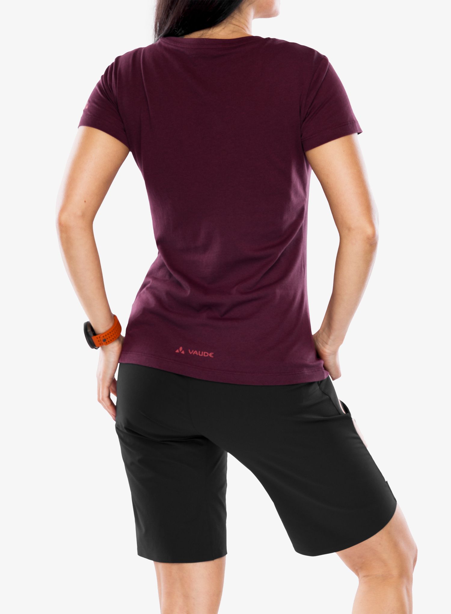 Футболка з принтом жіноча Vaude Cyclist T-Shirt V - cassis uni