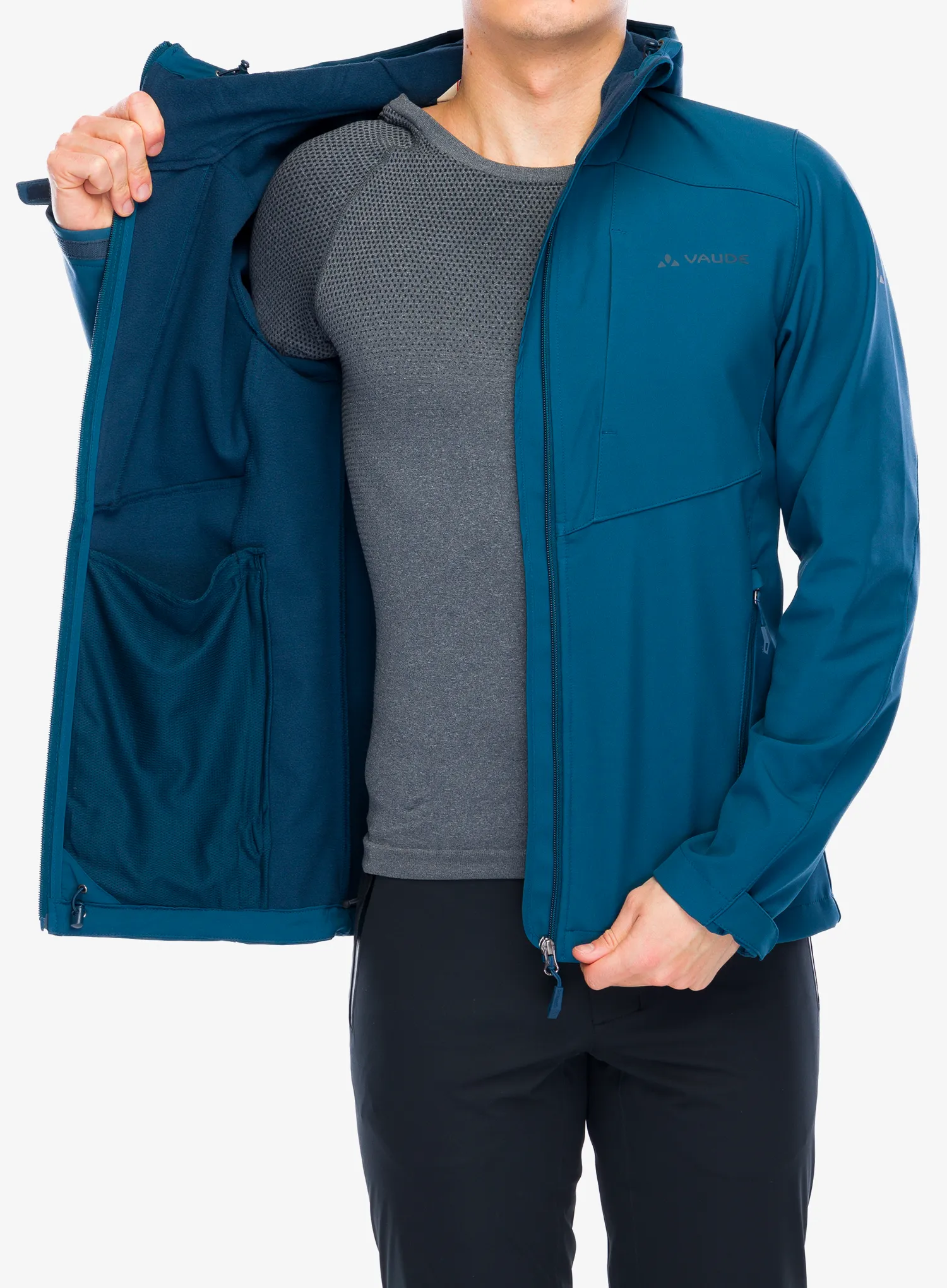Куртка softshell Vaude Cyclone Hooded Jacket - baltic sea
