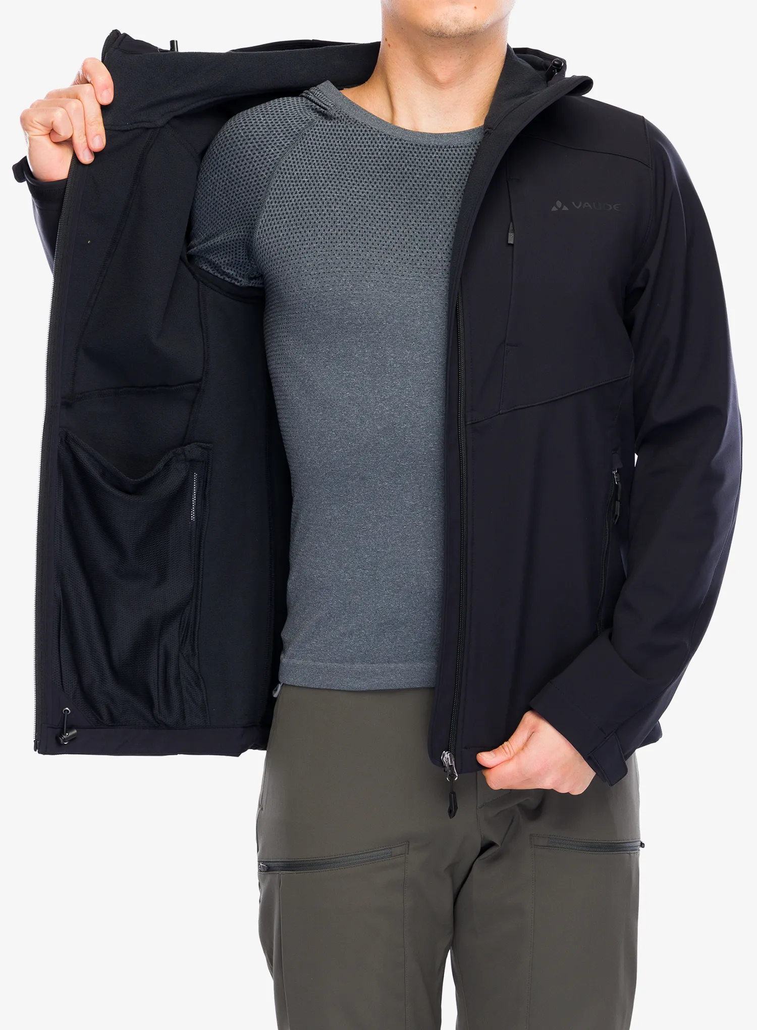 Куртка softshell Vaude Cyclone Hooded Jacket - black