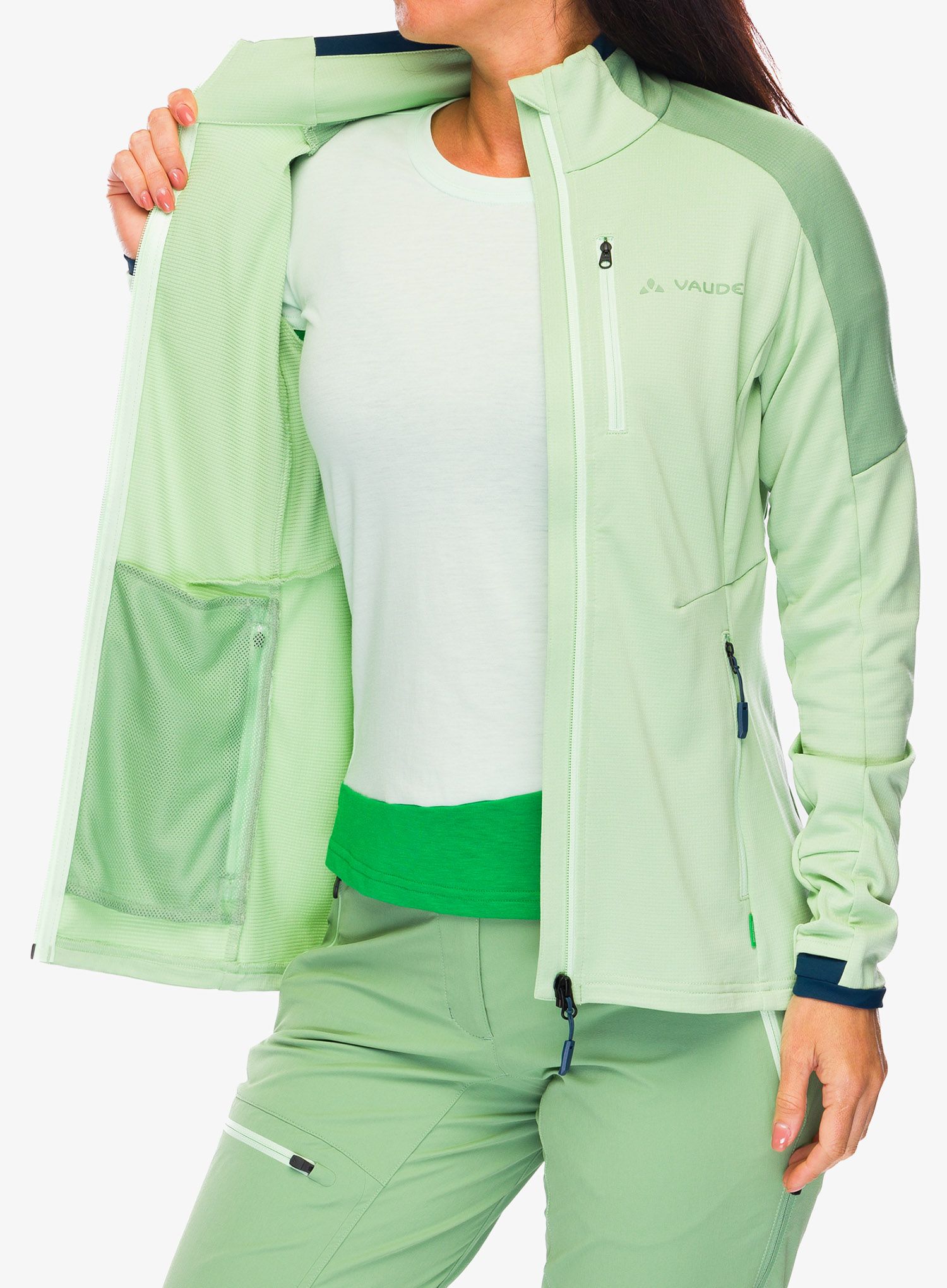 Кофта флісова жіноча Vaude Elope Fleece Jacket II - aloe vera