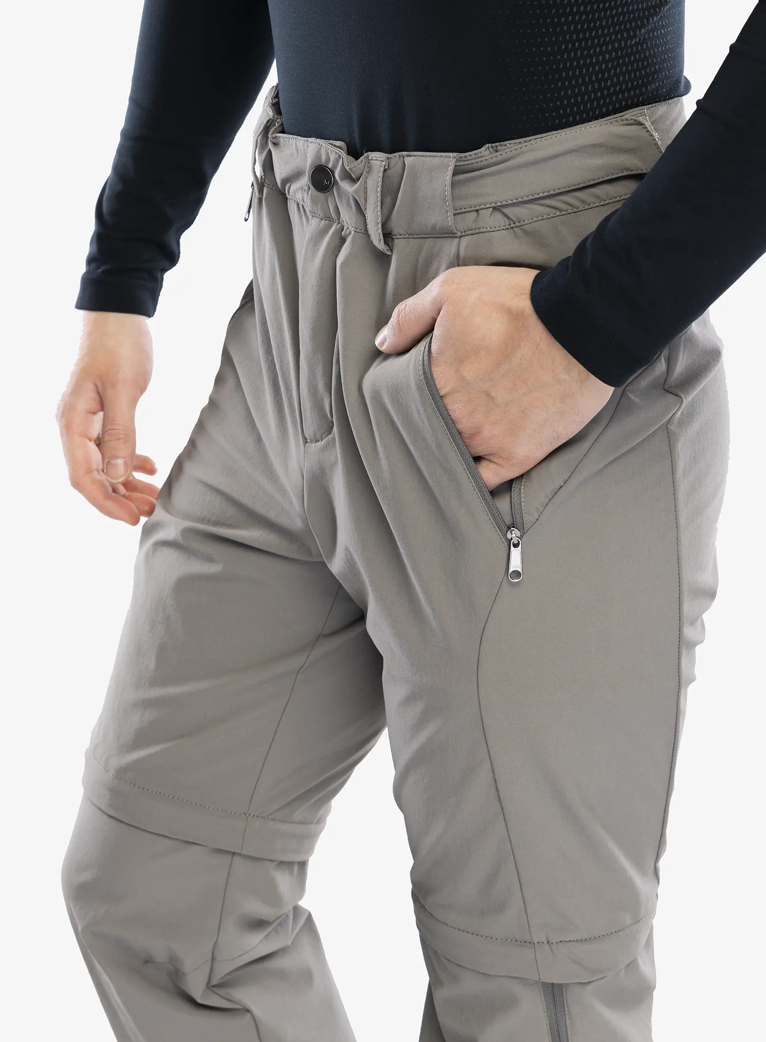 Штани трансформери Vaude Farley Stretch T-Zip Pants III - stone grey