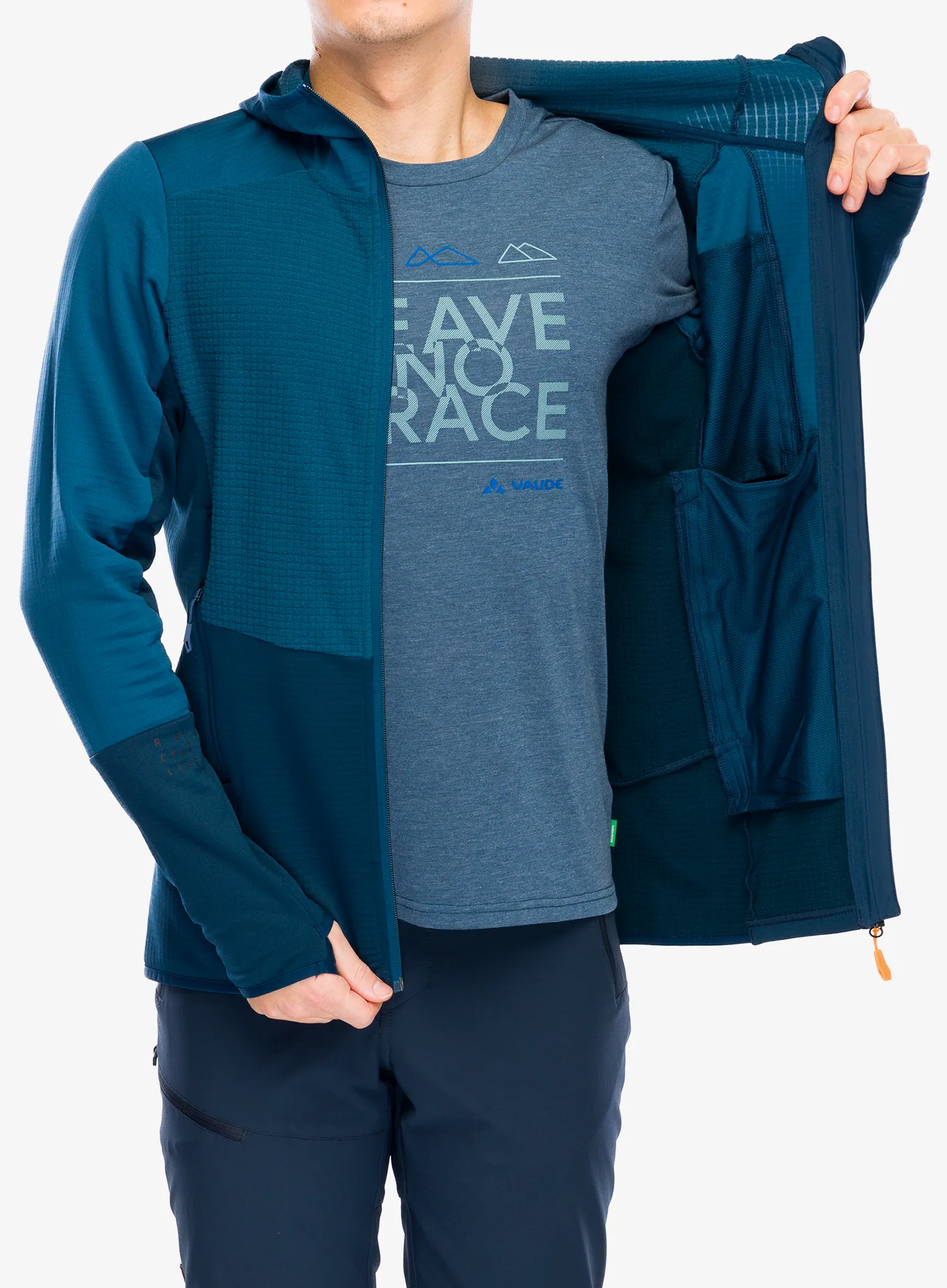 Кофта на замку Vaude Monviso Hooded Grid Fleece Jacket - dark sea