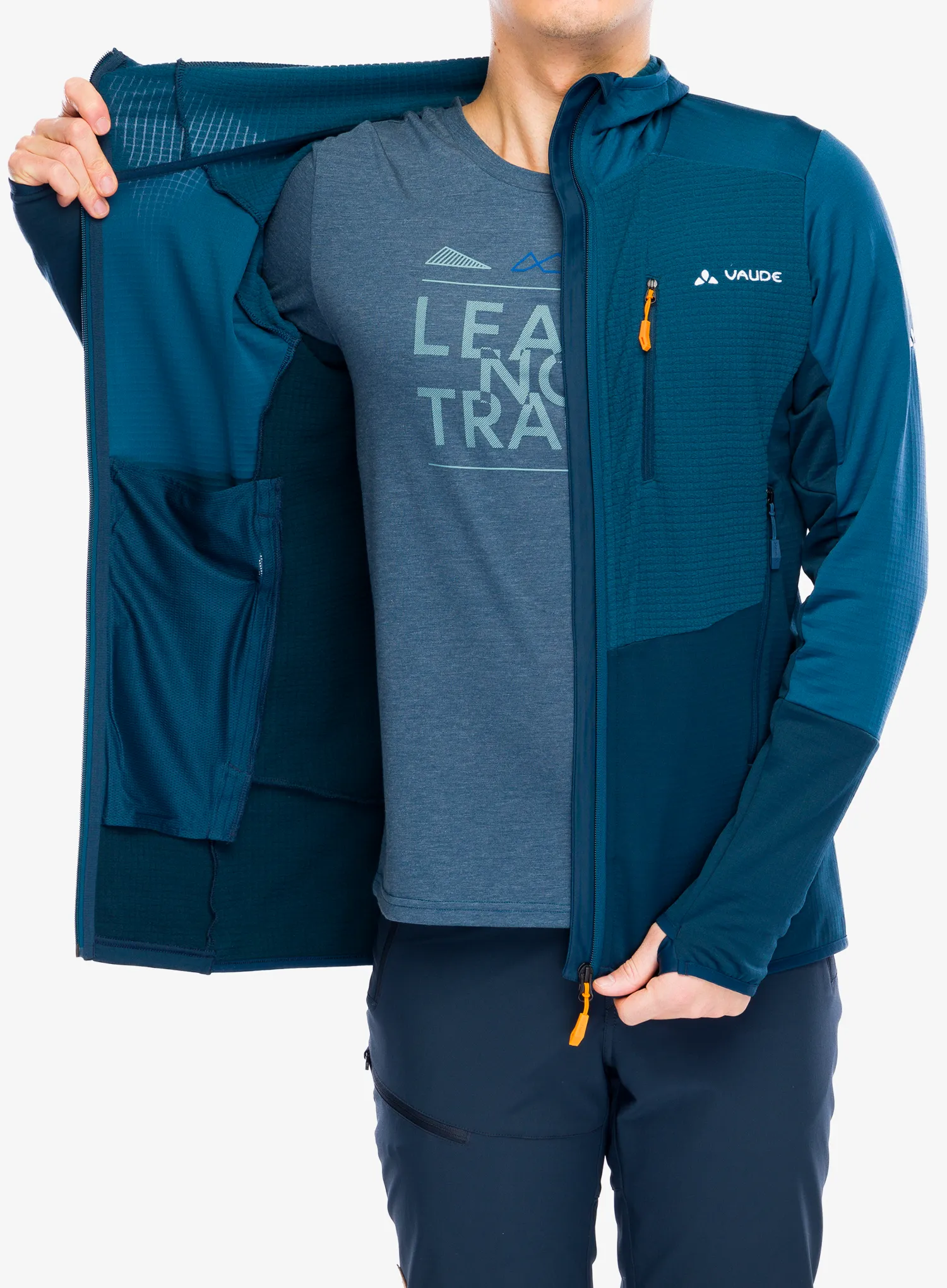 Кофта на замку Vaude Monviso Hooded Grid Fleece Jacket - dark sea