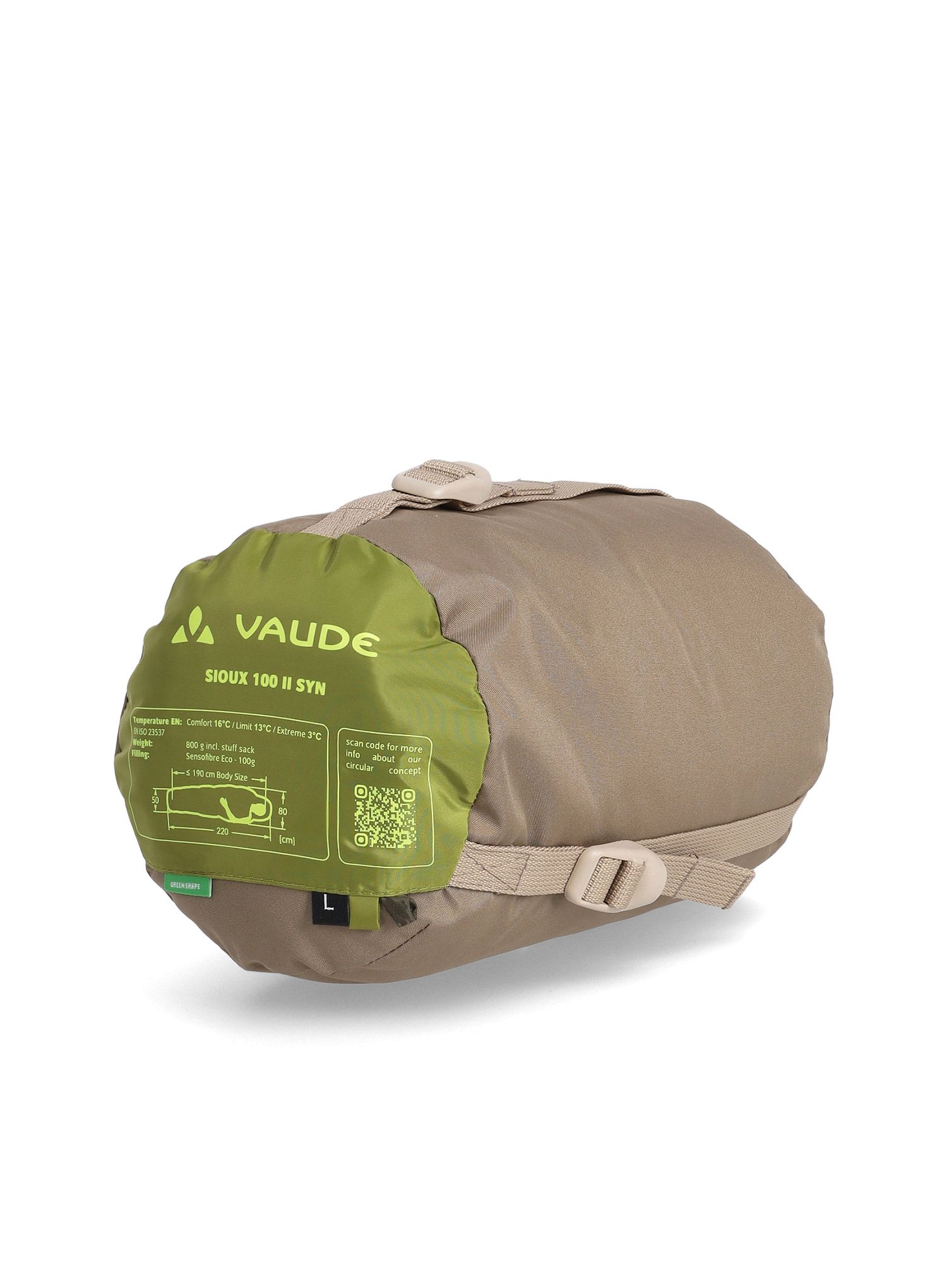 Спальний мішок синтетичний Vaude Sioux 100 II SYN (190 cm) - avocado