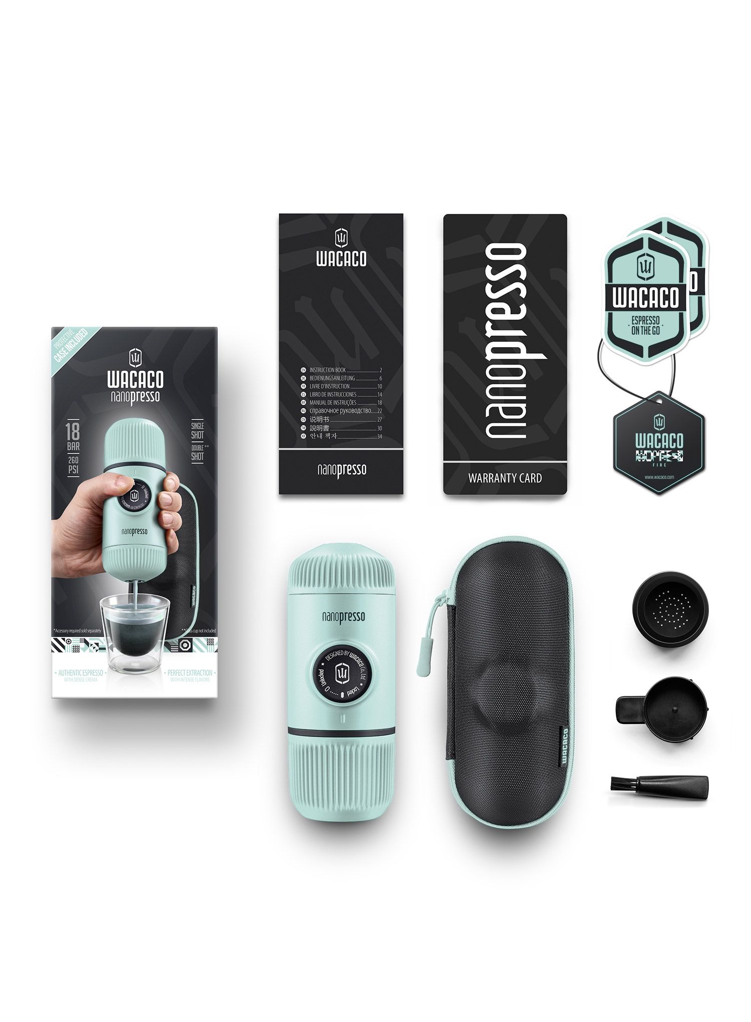Кавоварка Wacaco Nanopresso Elements + etui - arctic blue