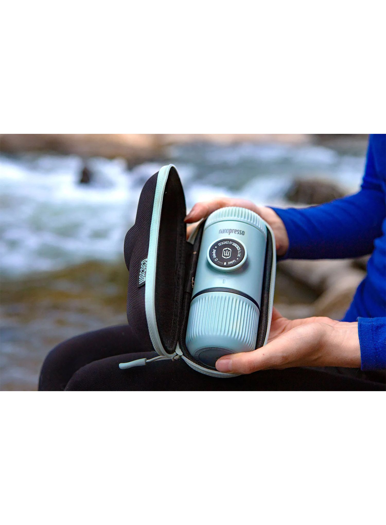 Кавоварка Wacaco Nanopresso Elements + etui - arctic blue