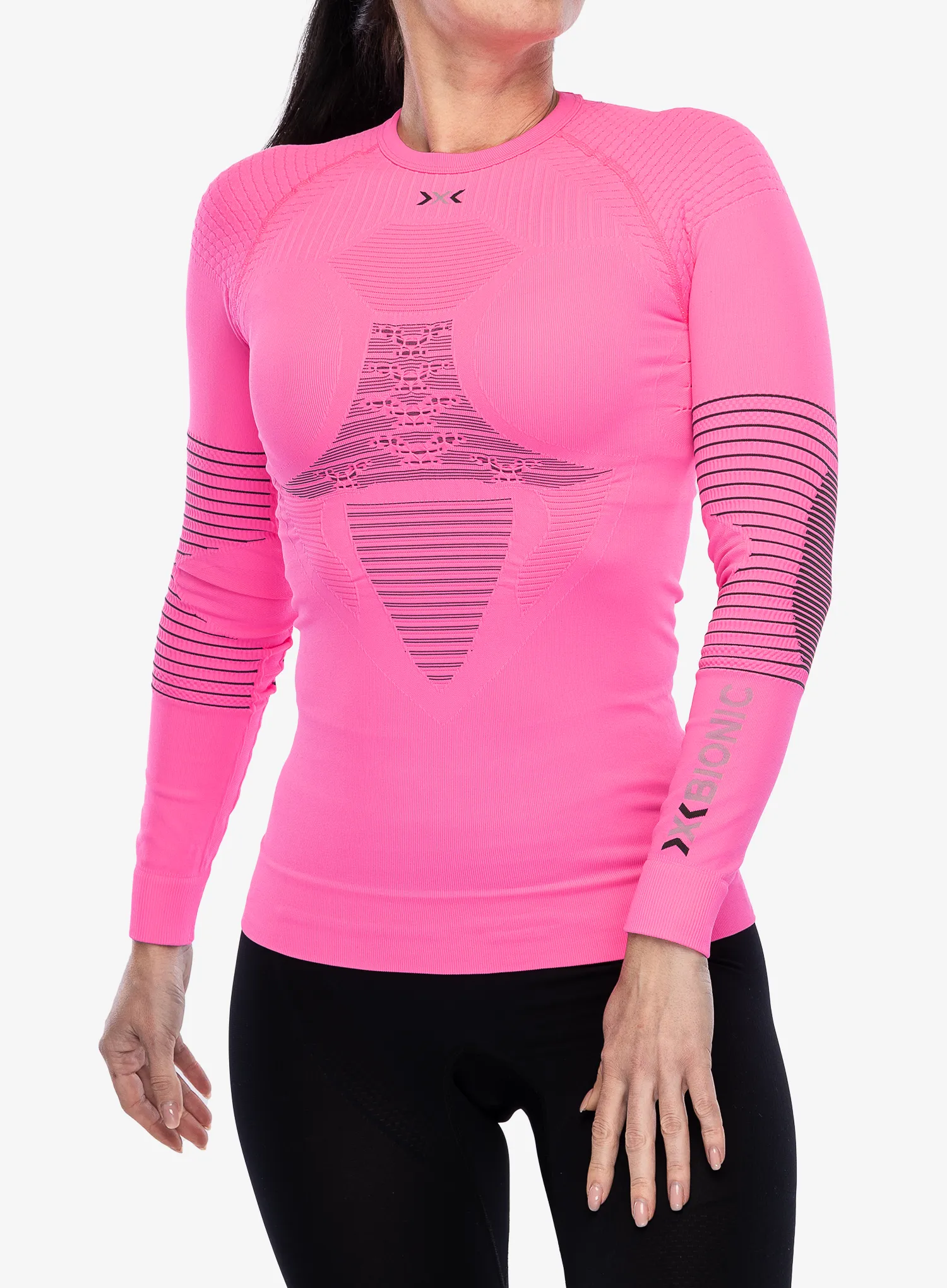 Кофта жіноча X-Bionic Energizer 4.0 Shirt Round Neck - neon flamingo/anthracite