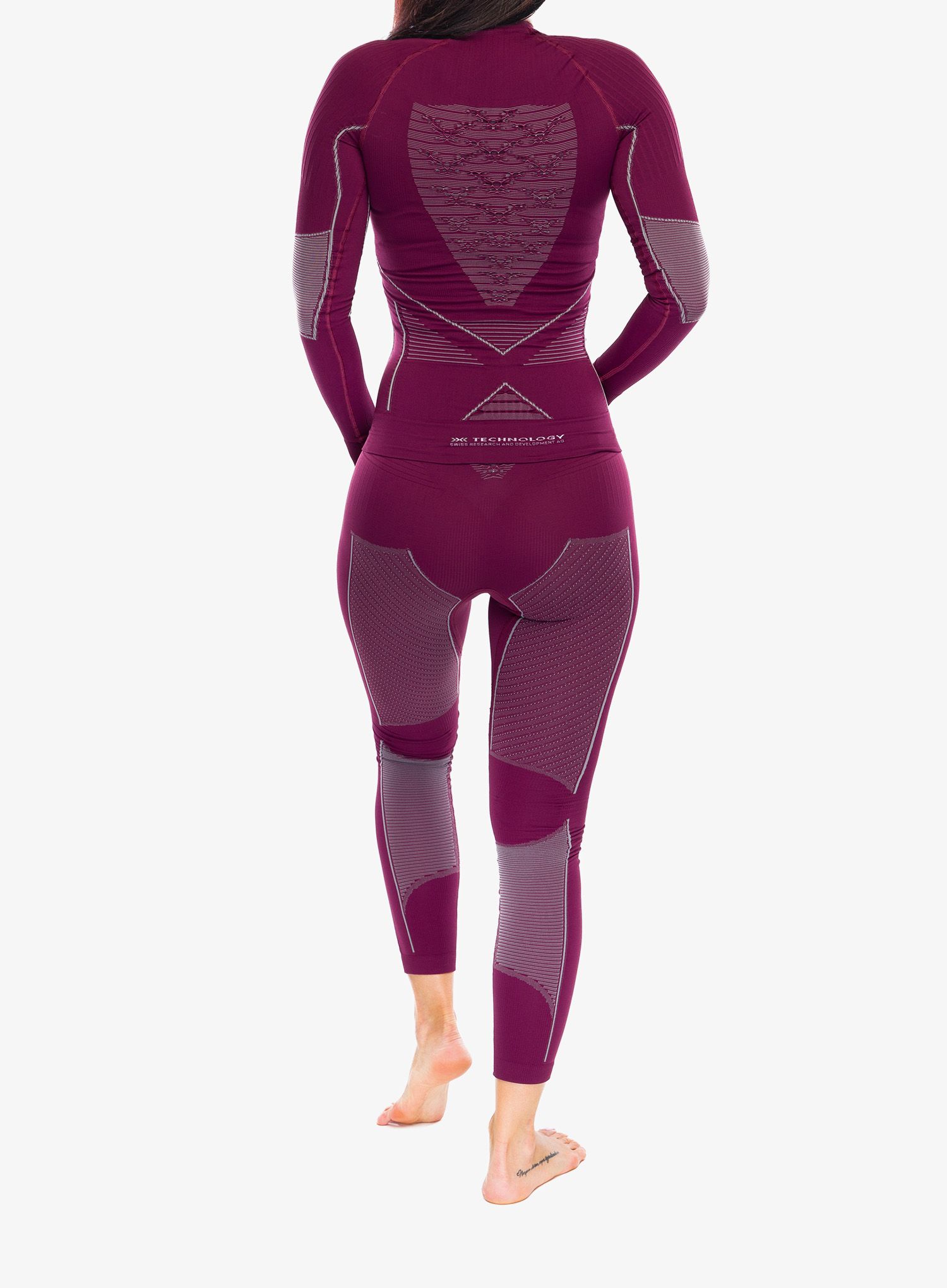 Термолегінси жіночі X-Bionic Energy Accumulator 4.0 Pants - plum/pearl grey