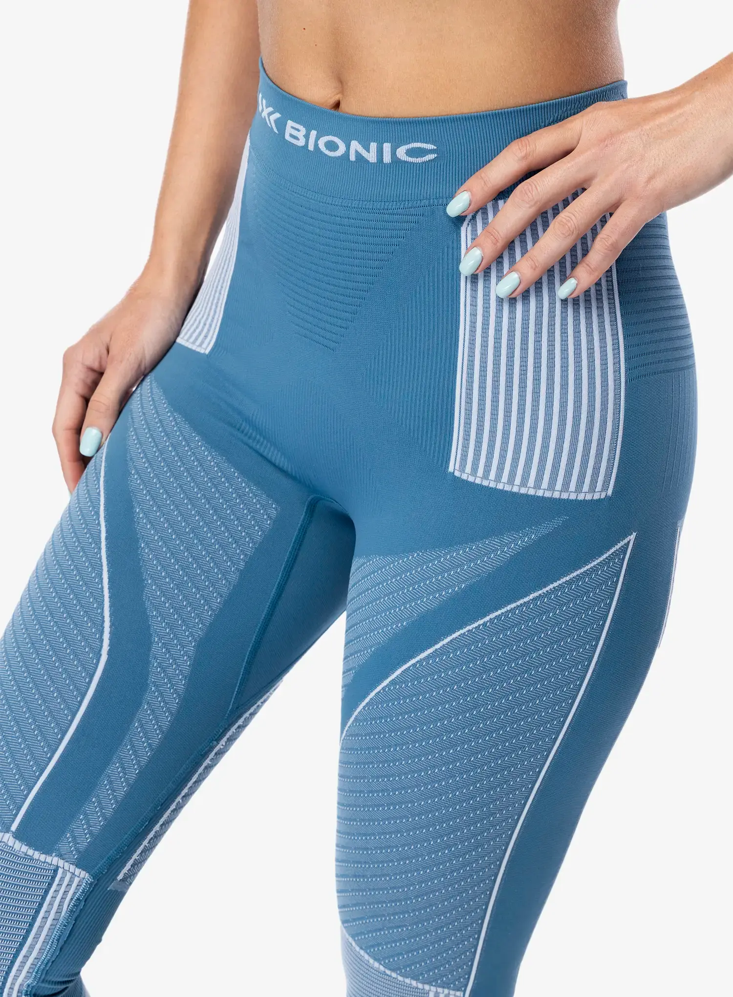 Термолегінси жіночі X-Bionic Energy Accumulator 4.0 Pants - mineral blue/arctic white