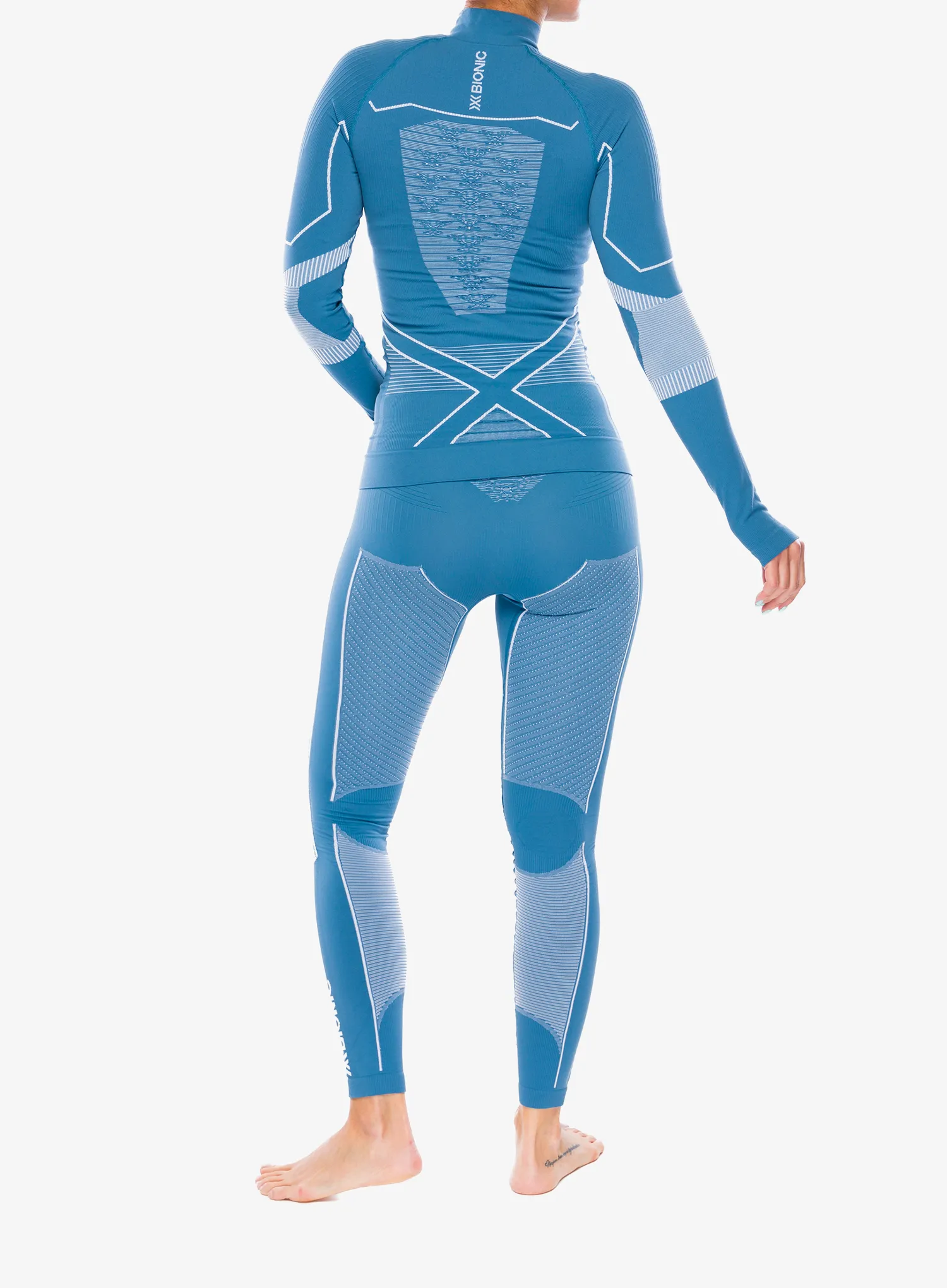 Термокофта жіноча X-Bionic Energy Accumulator Light Shirt LS 1/2 Zip - blue/arctic white
