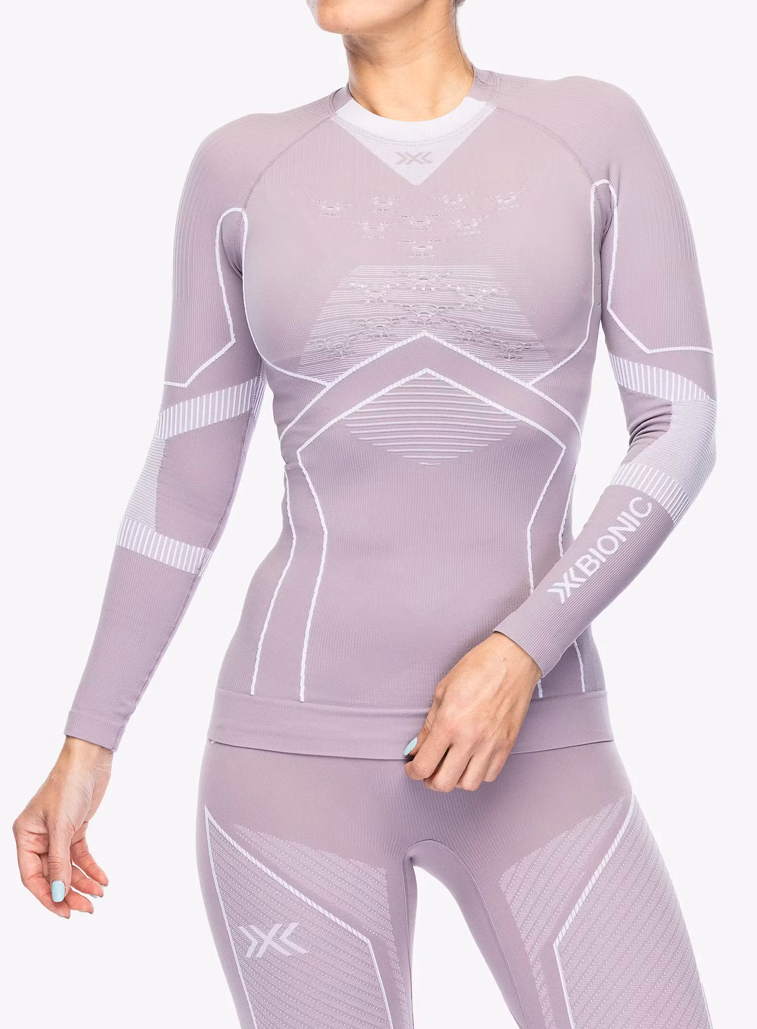 Термокофта жіноча X-Bionic Energy Accumulator Light Shirt LS - lavender/arctic white