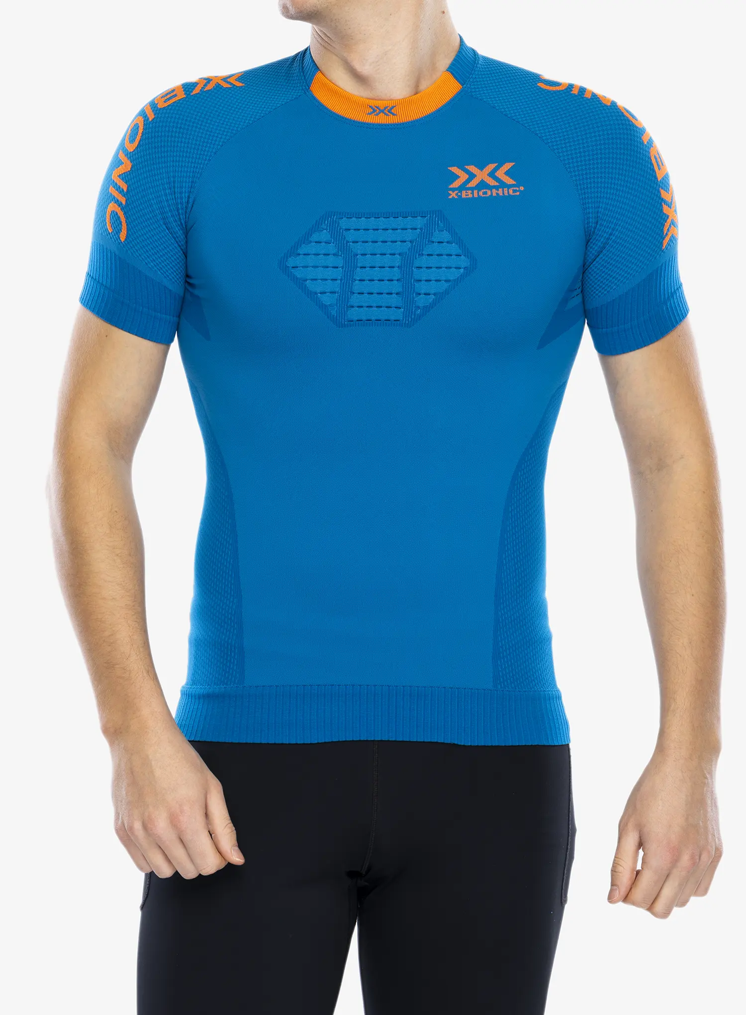 Футболка X-Bionic Invent 4.0 Run Speed - teal blue/kurkuma orange