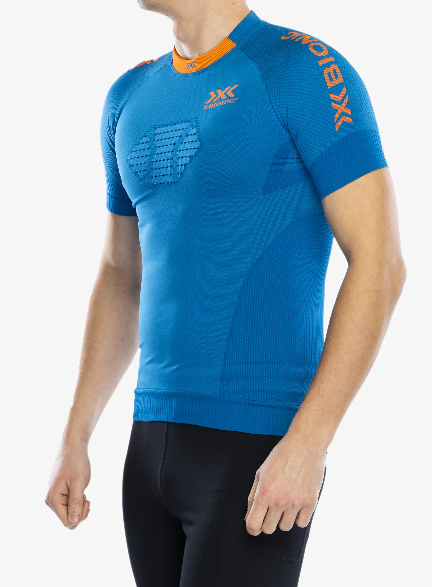 Футболка X-Bionic Invent 4.0 Run Speed - teal blue/kurkuma orange