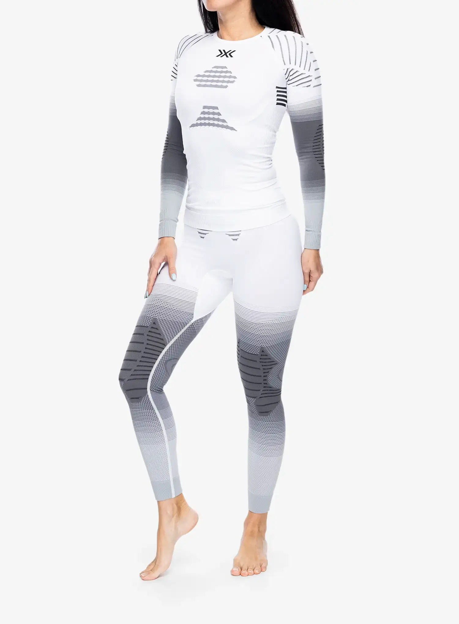 Термокофта жіноча X-Bionic Invent Fx Shirt LS - x white/grey/light grey