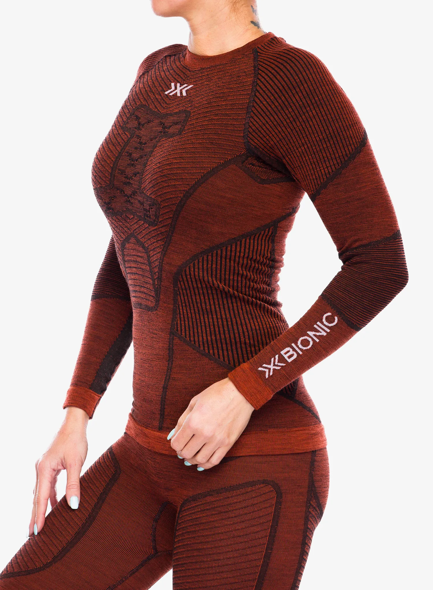 Термокофта жіноча X-Bionic Symbio Merino Shirt LS - clay