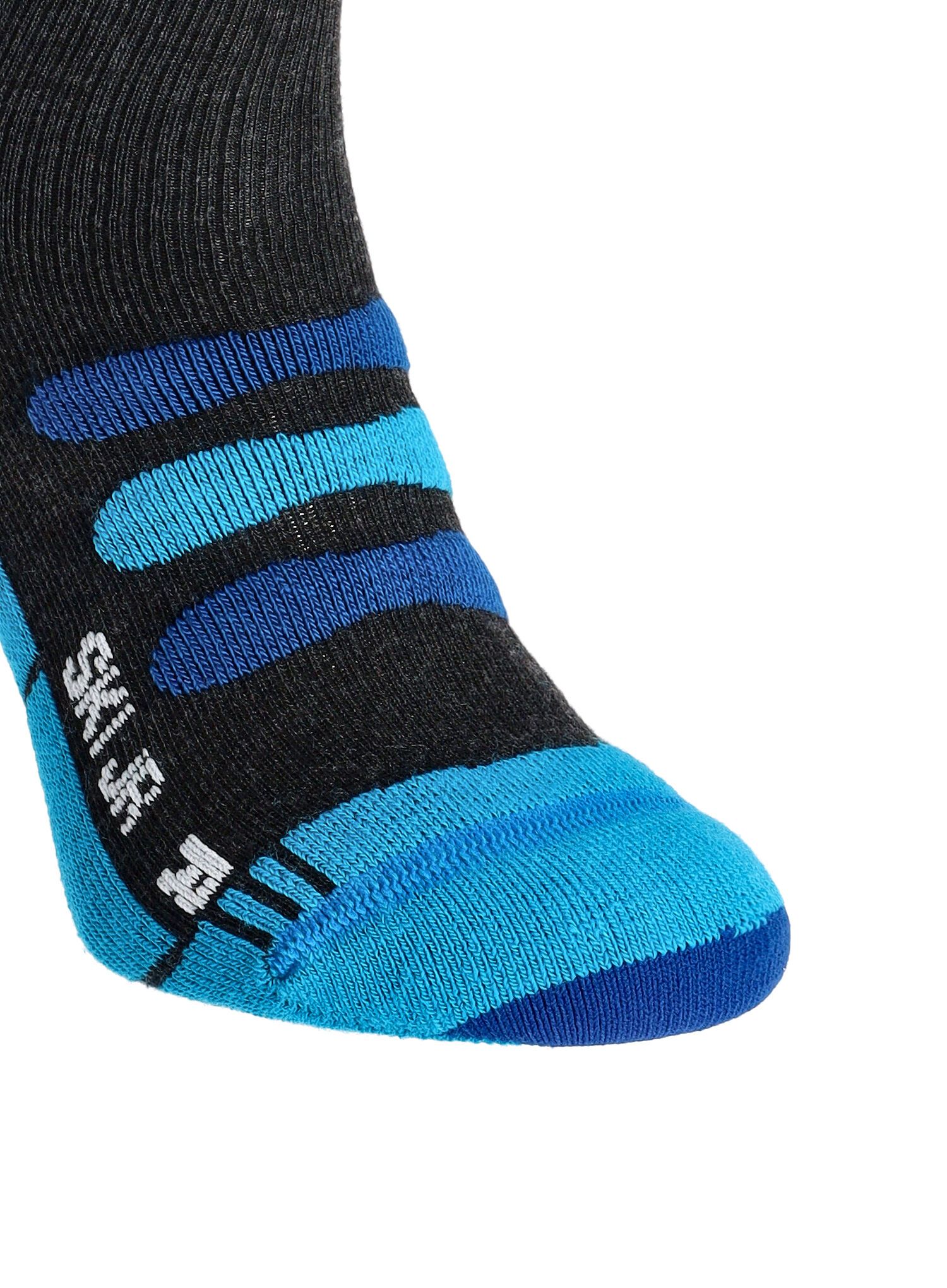 Шкарпетки лижні X-Socks Ski JR 4.0 - anthracite melange/blue