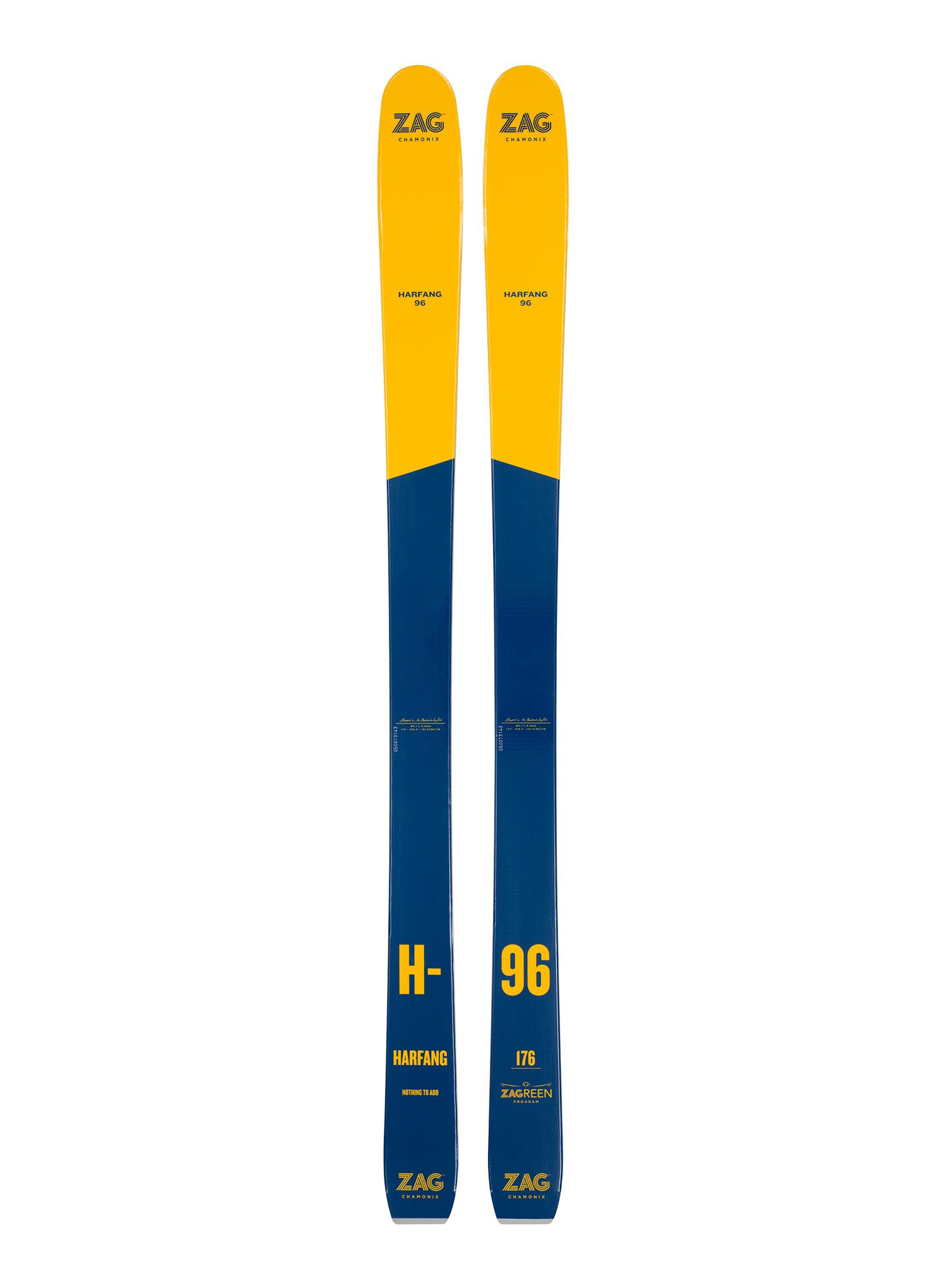 Лижі скітурингові ZAG H-96 - yellow/blue