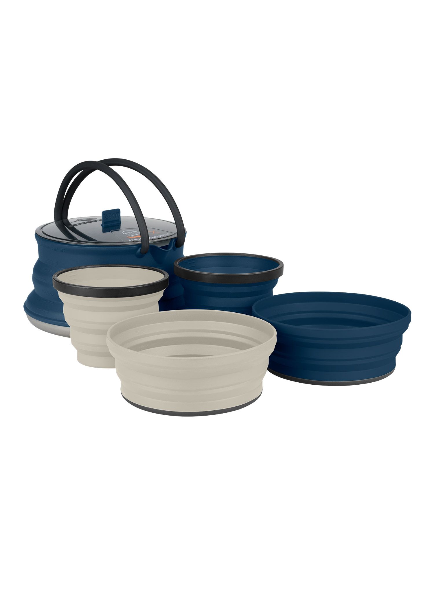 Набір посуду Sea To Summit X-Set: 12 5pc (X-Kettle 2.2L, 2 X-Bowl, 2 X-Mug) - navy/sand