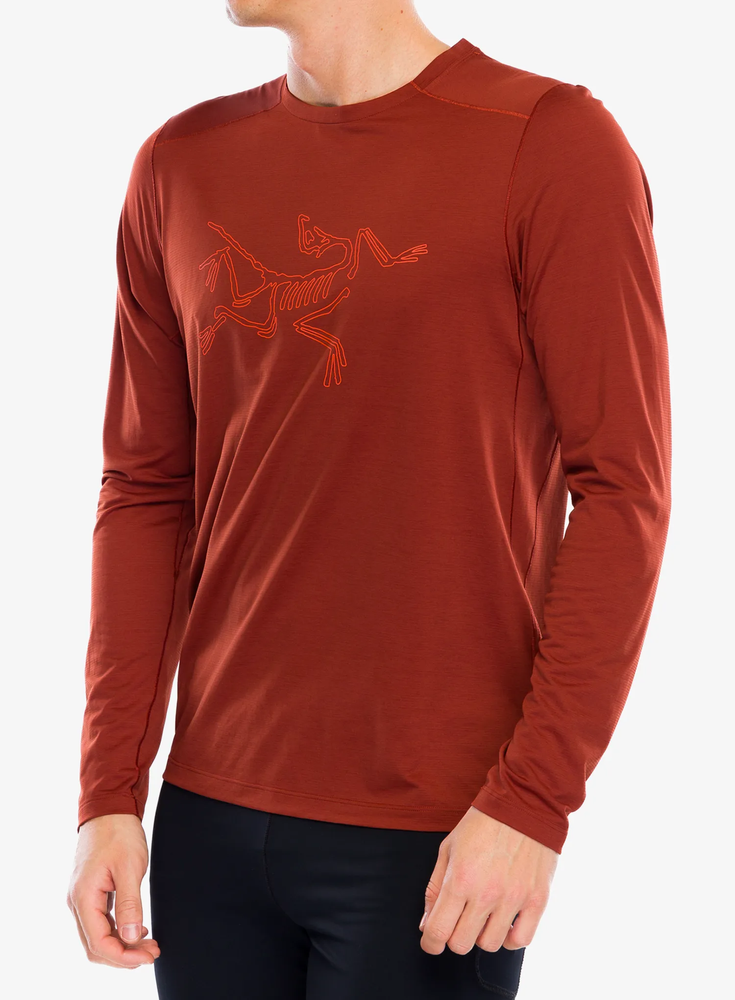 Кофта для бігу Arcteryx Cormac Logo LS - sequoia heather/solaris