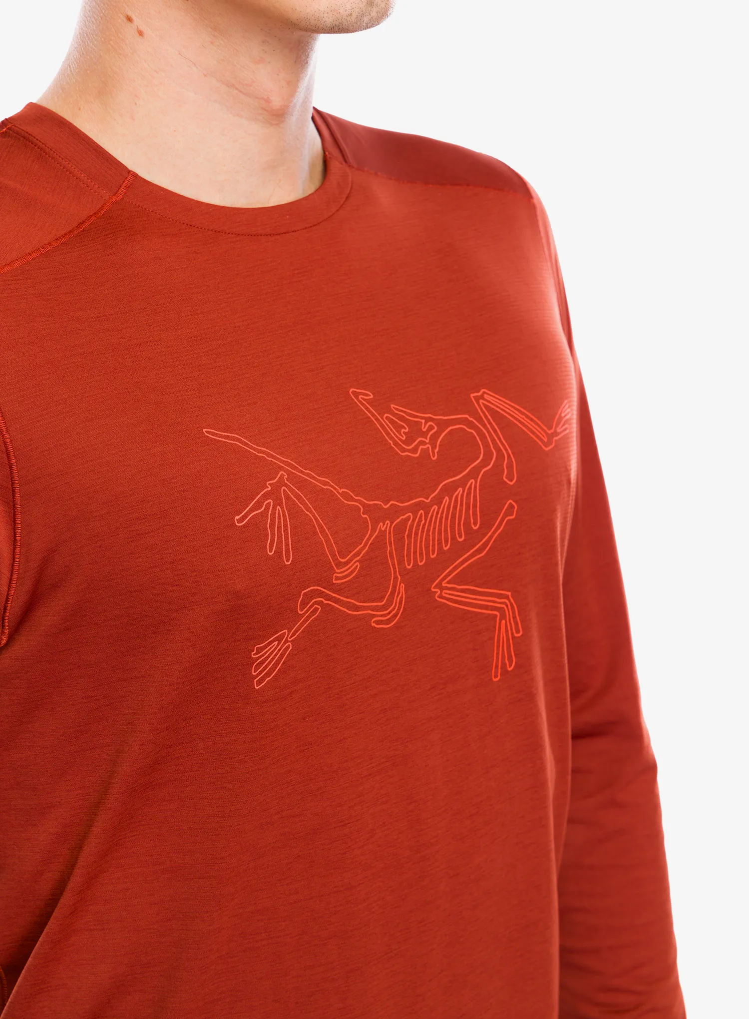 Кофта для бігу Arcteryx Cormac Logo LS - sequoia heather/solaris